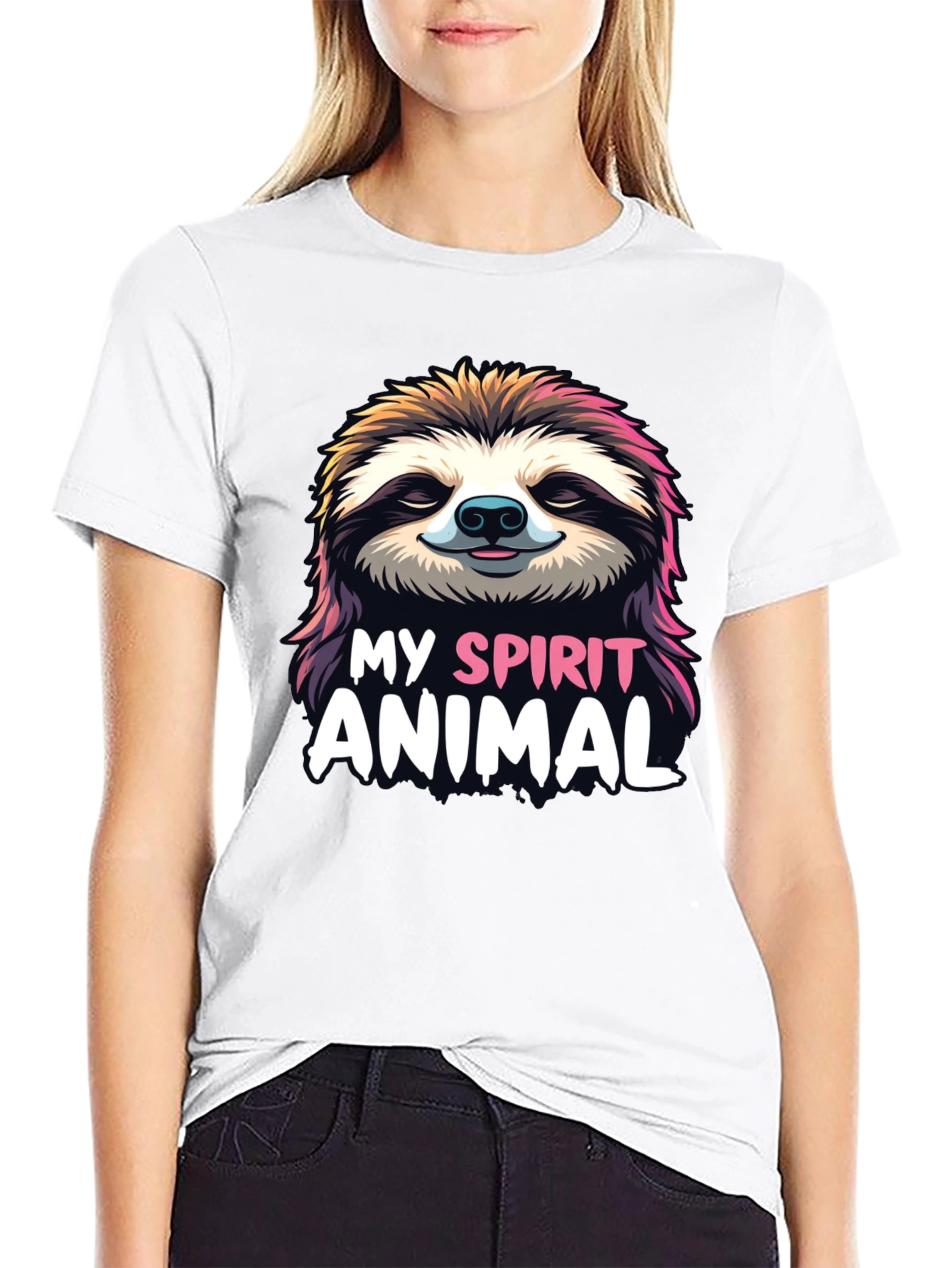 Sloth Spirit Animal Graphic Tee - Relaxed Fit
