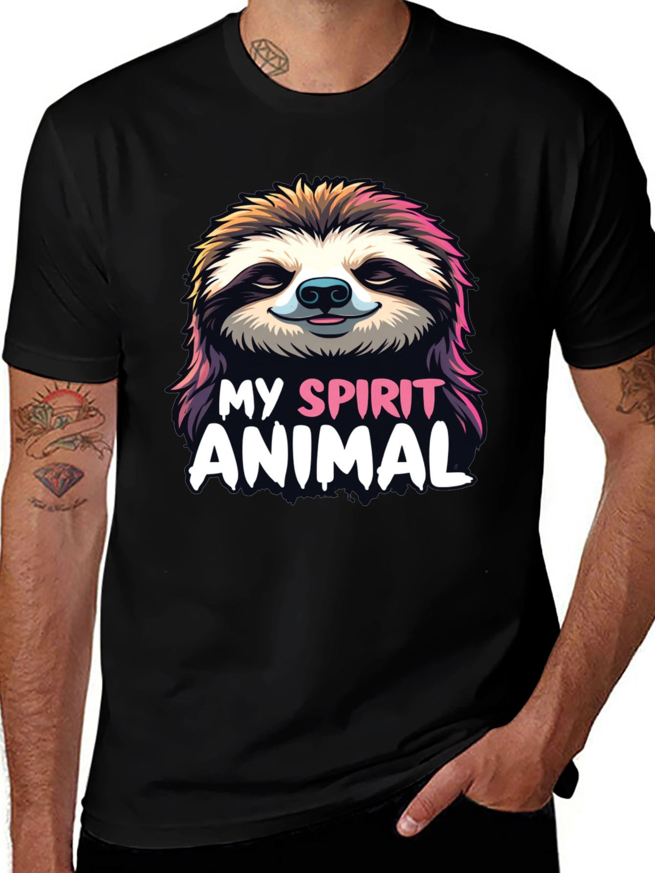 Sloth Spirit Animal Graphic Tee - Relaxed Fit