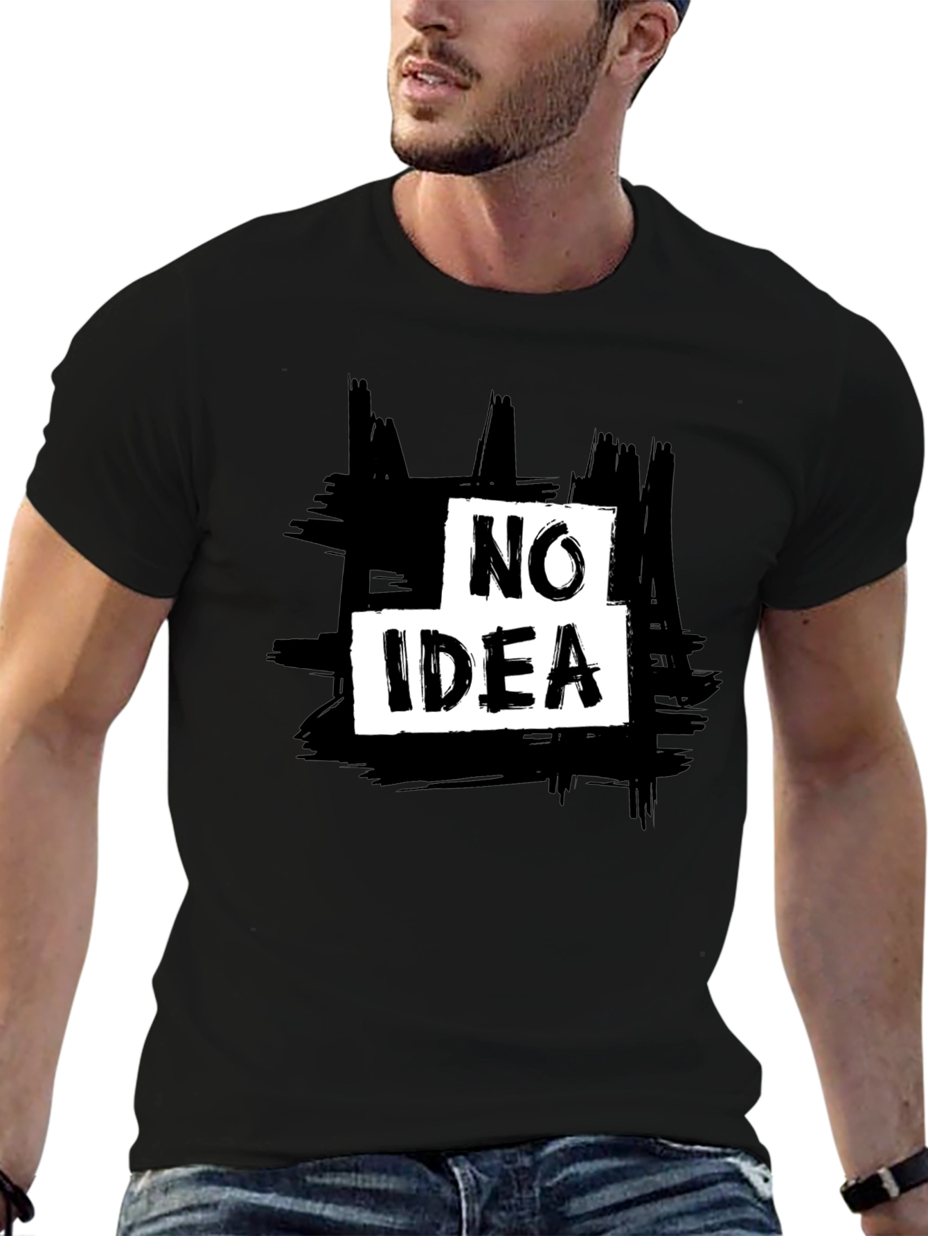 No Idea Graphic Tee - Mens Casual Black T-Shirt