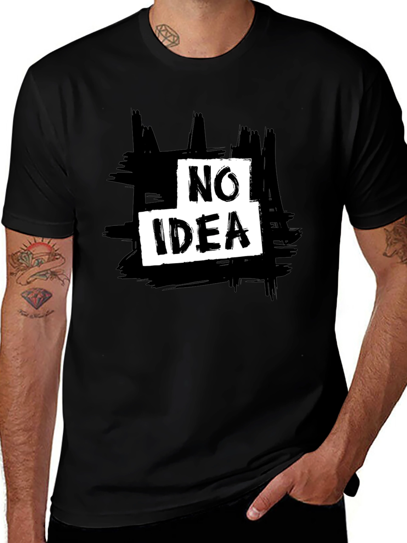 No Idea Graphic Tee - Mens Casual Black T-Shirt