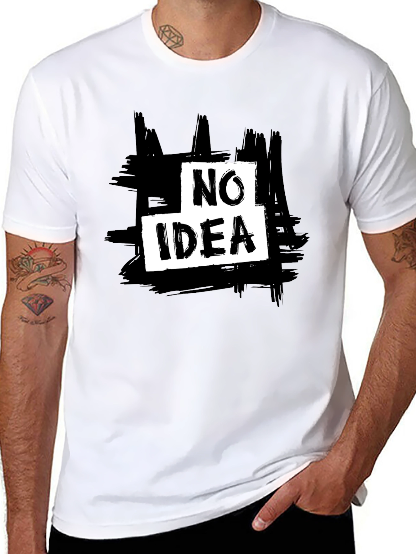 No Idea Graphic Tee - Mens Casual Black T-Shirt