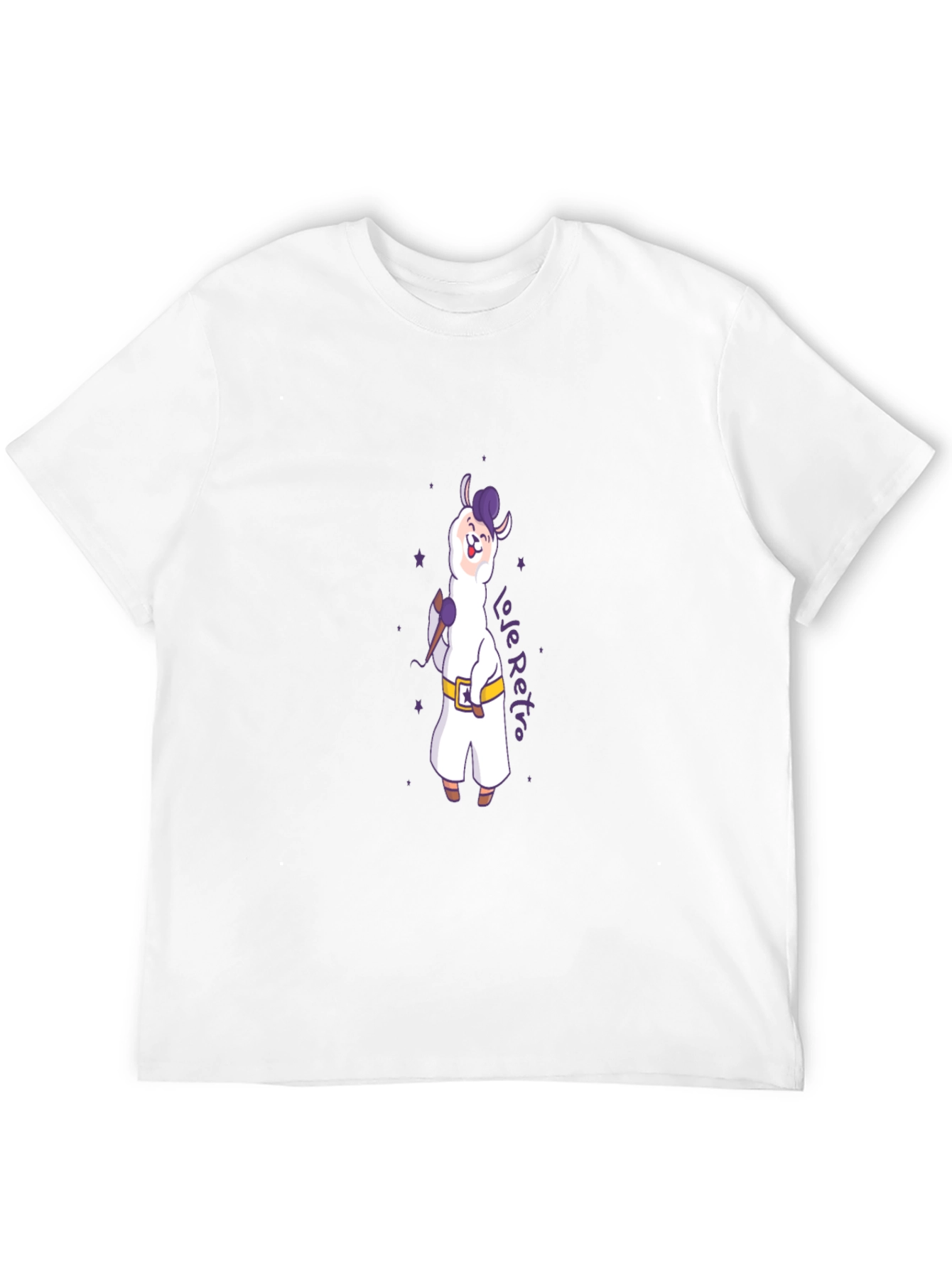 Llama Retro Graphic T-Shirt - Black
