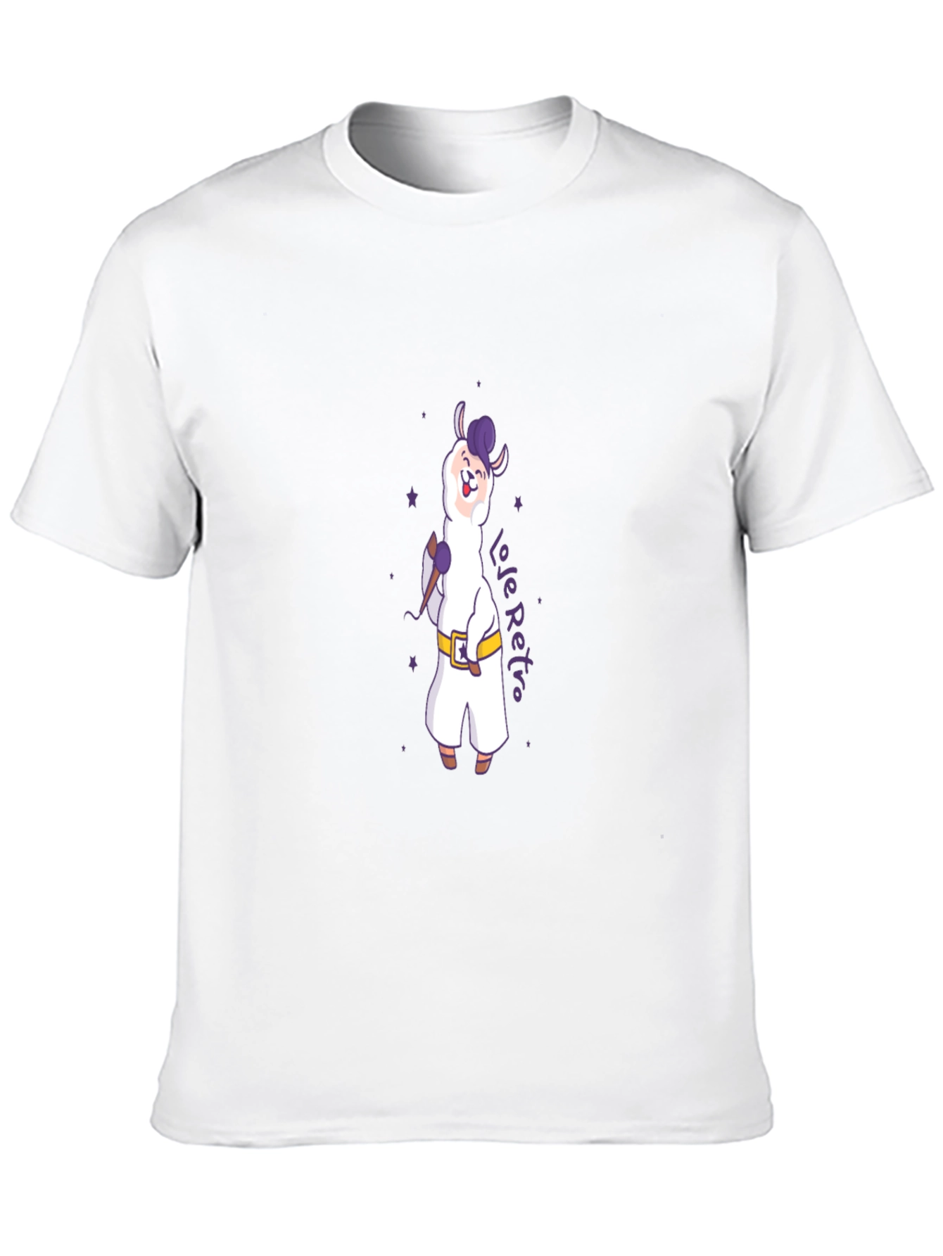 Llama Retro Graphic T-Shirt - Black