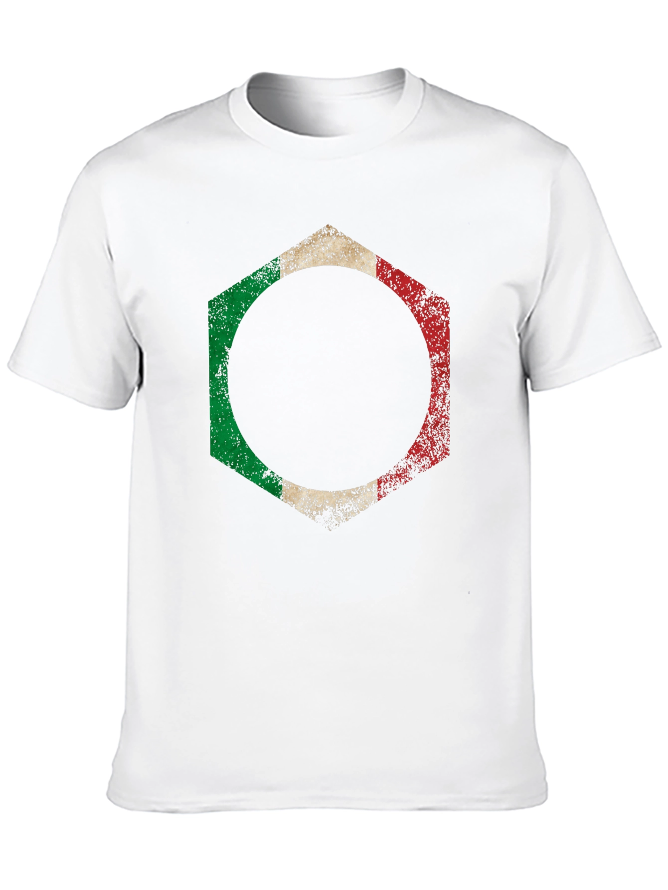 Italian Flag Hexagon Graphic T-Shirt