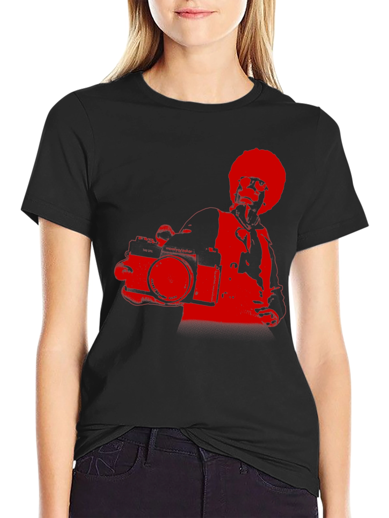 Retro Photographer Graphic Tee - Cool Black T-Shirt