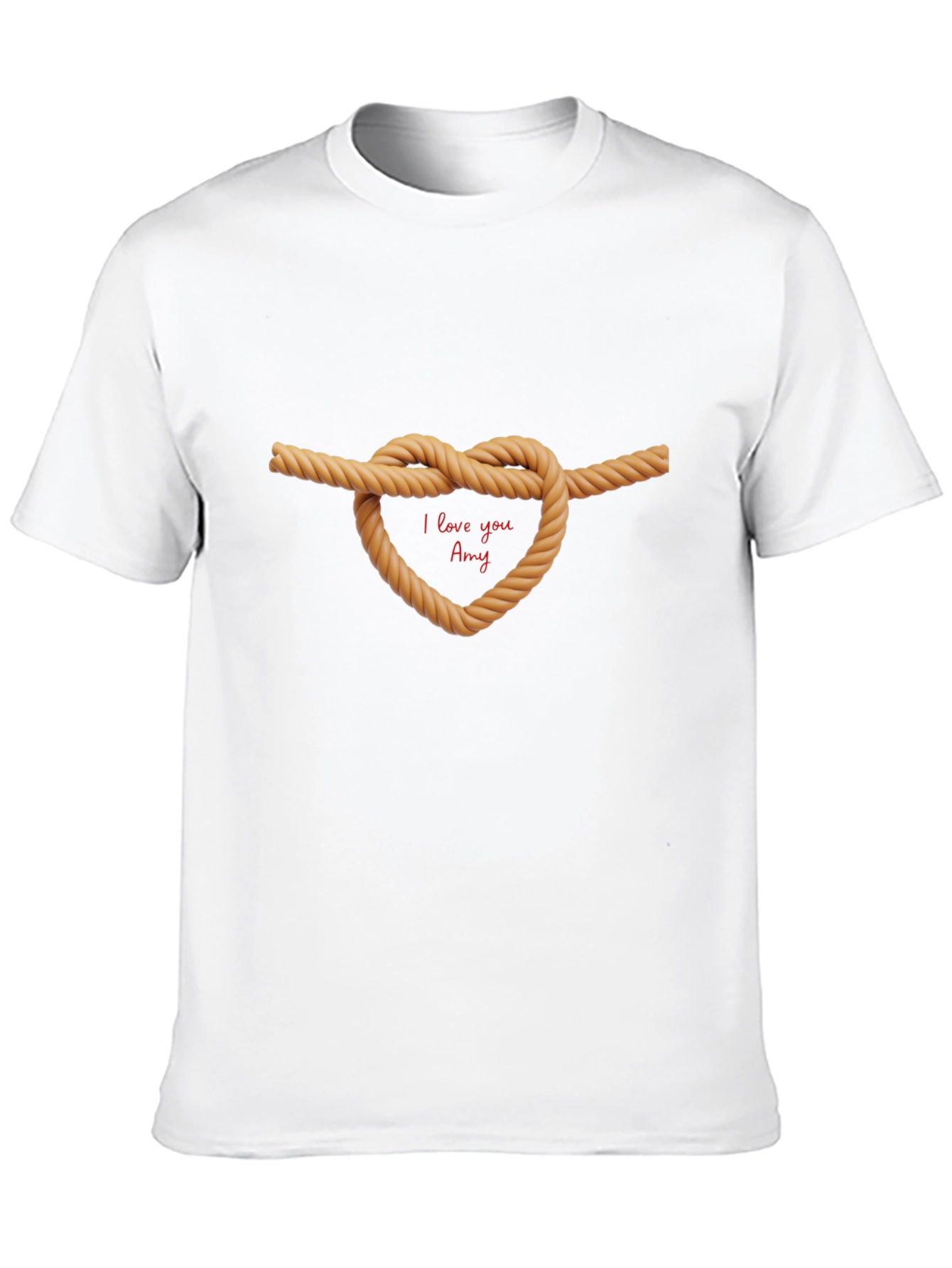 I Love You Amy Rope Heart T-Shirt