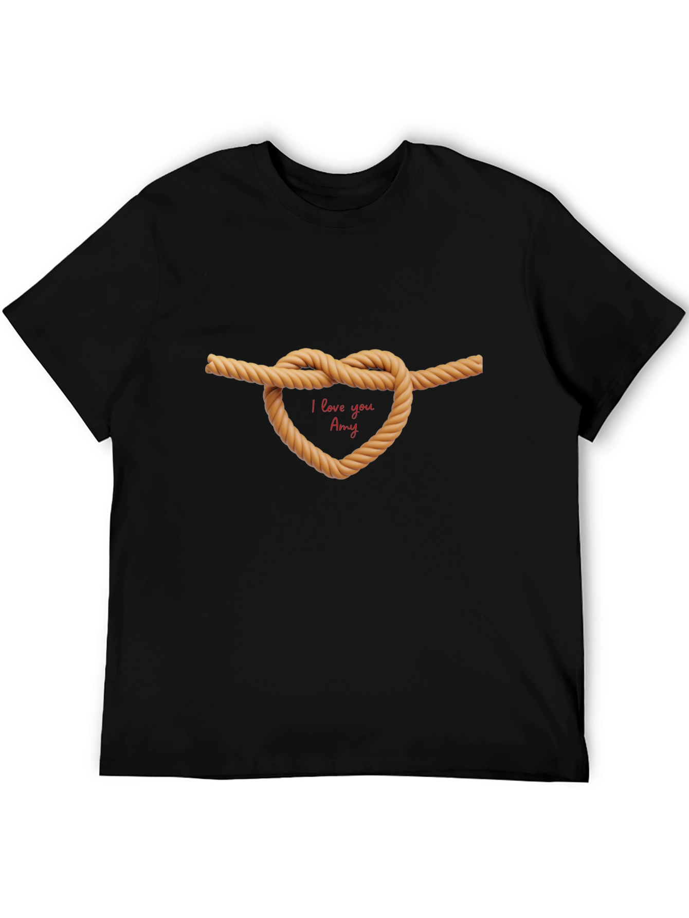I Love You Amy Rope Heart T-Shirt