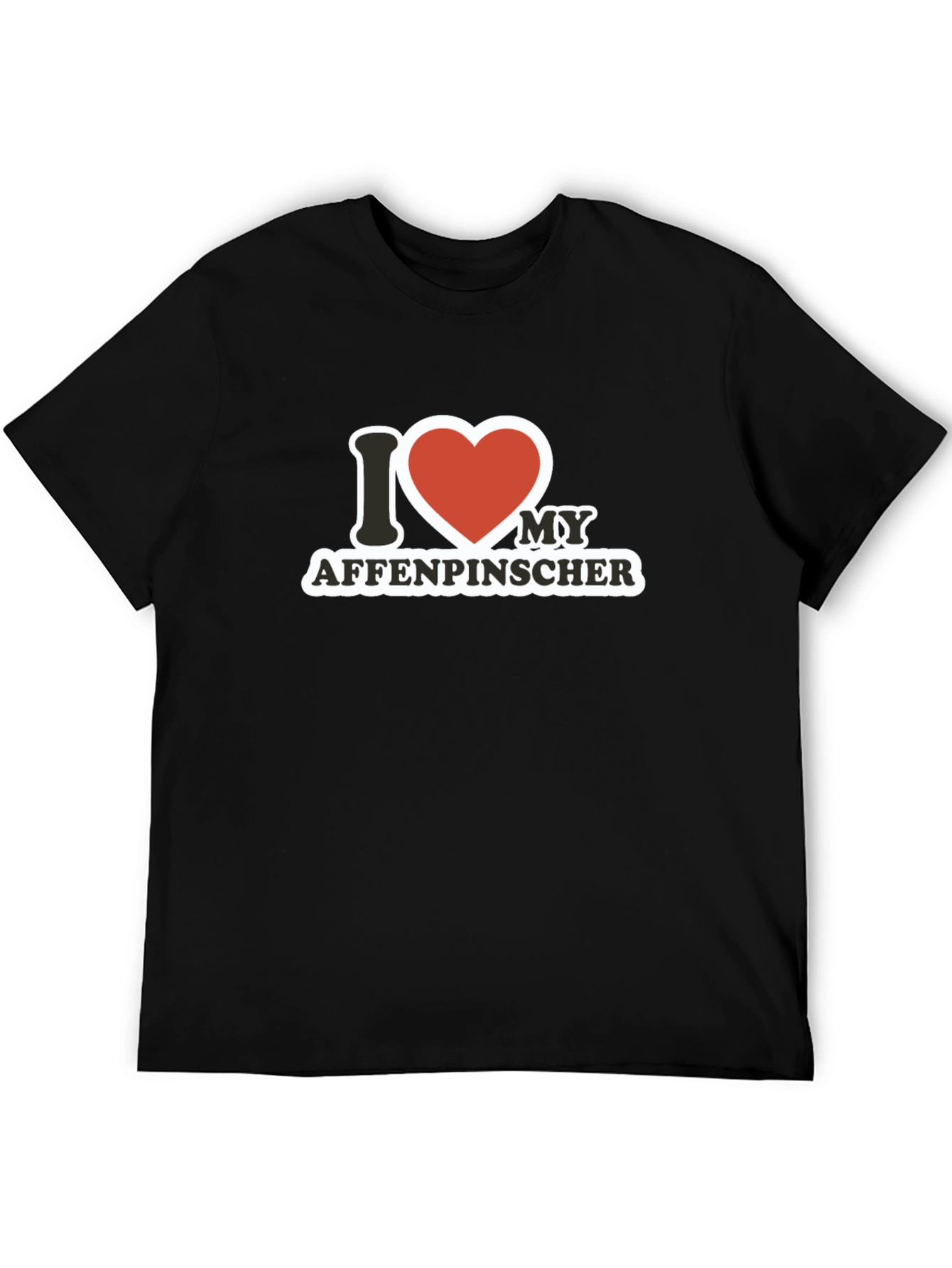 I Heart My Affenpinscher Black T-Shirt