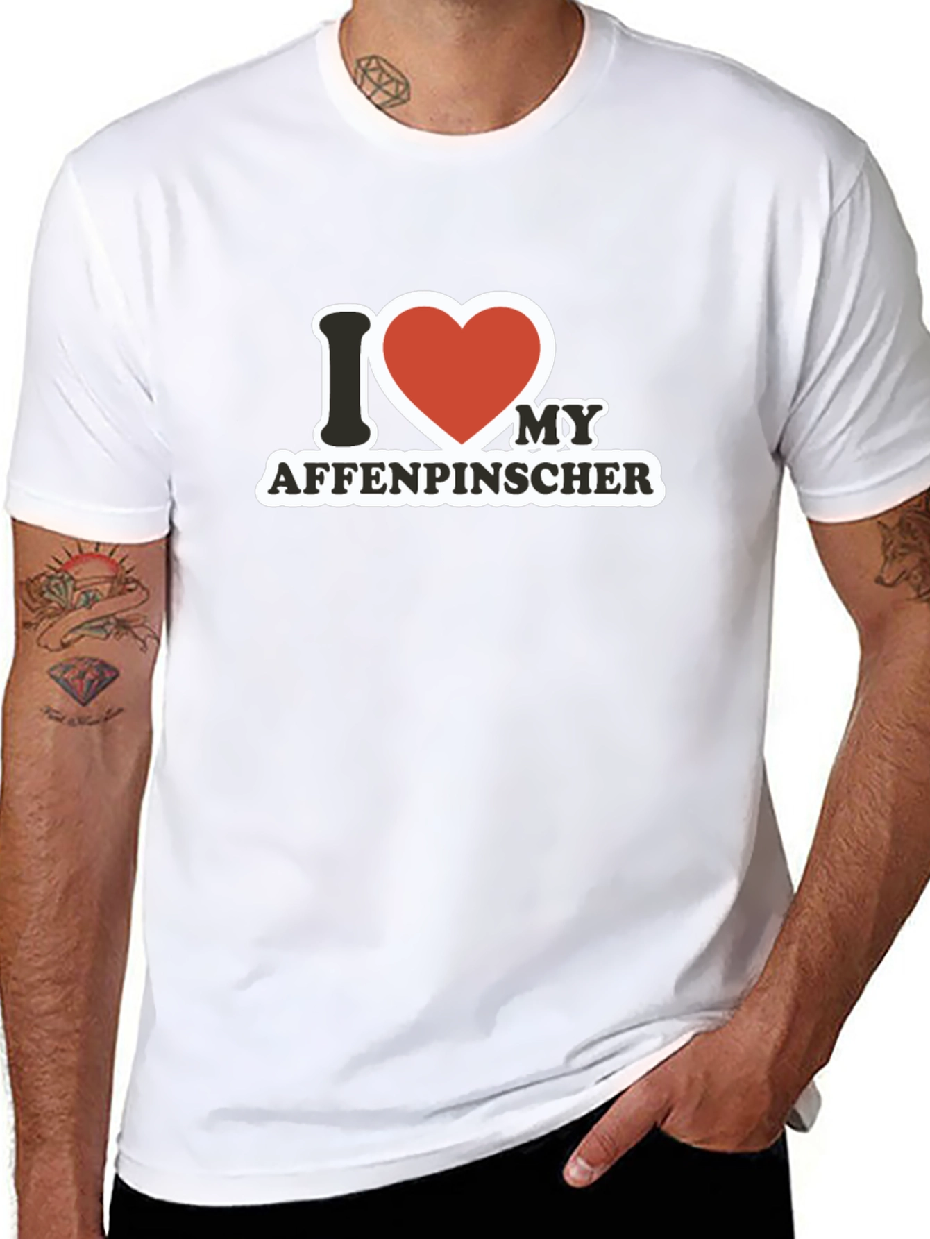 I Heart My Affenpinscher Black T-Shirt