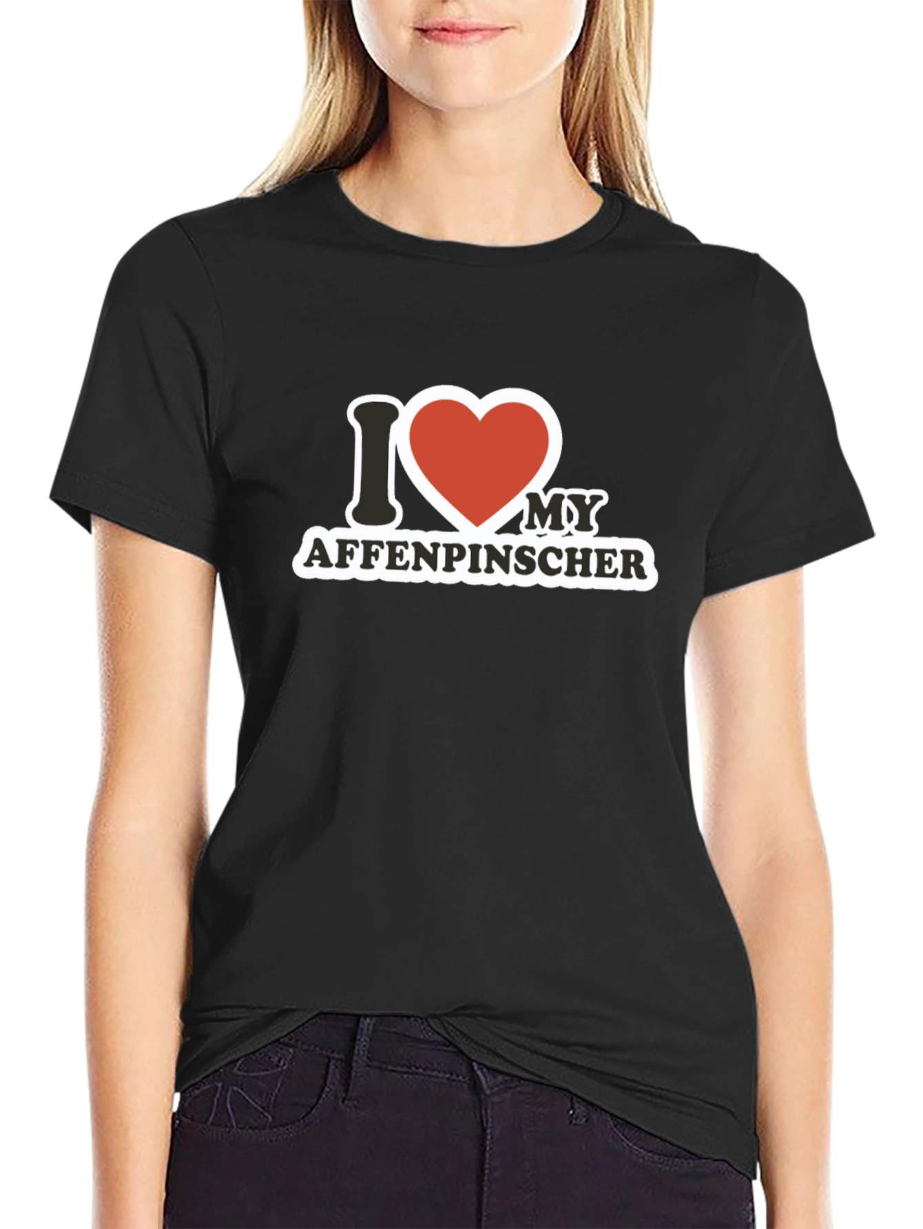 I Heart My Affenpinscher Black T-Shirt