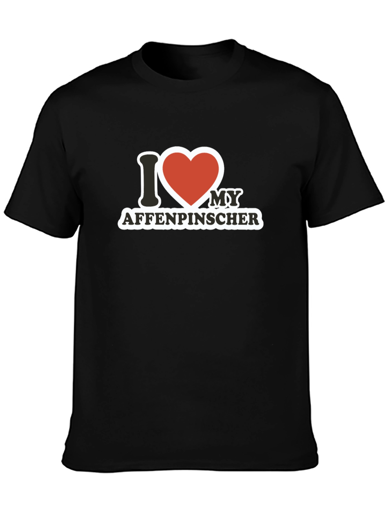 I Heart My Affenpinscher Black T-Shirt