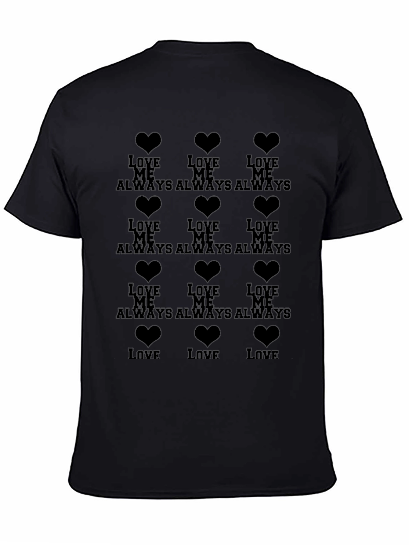 Love Me Always Black Graphic Tee