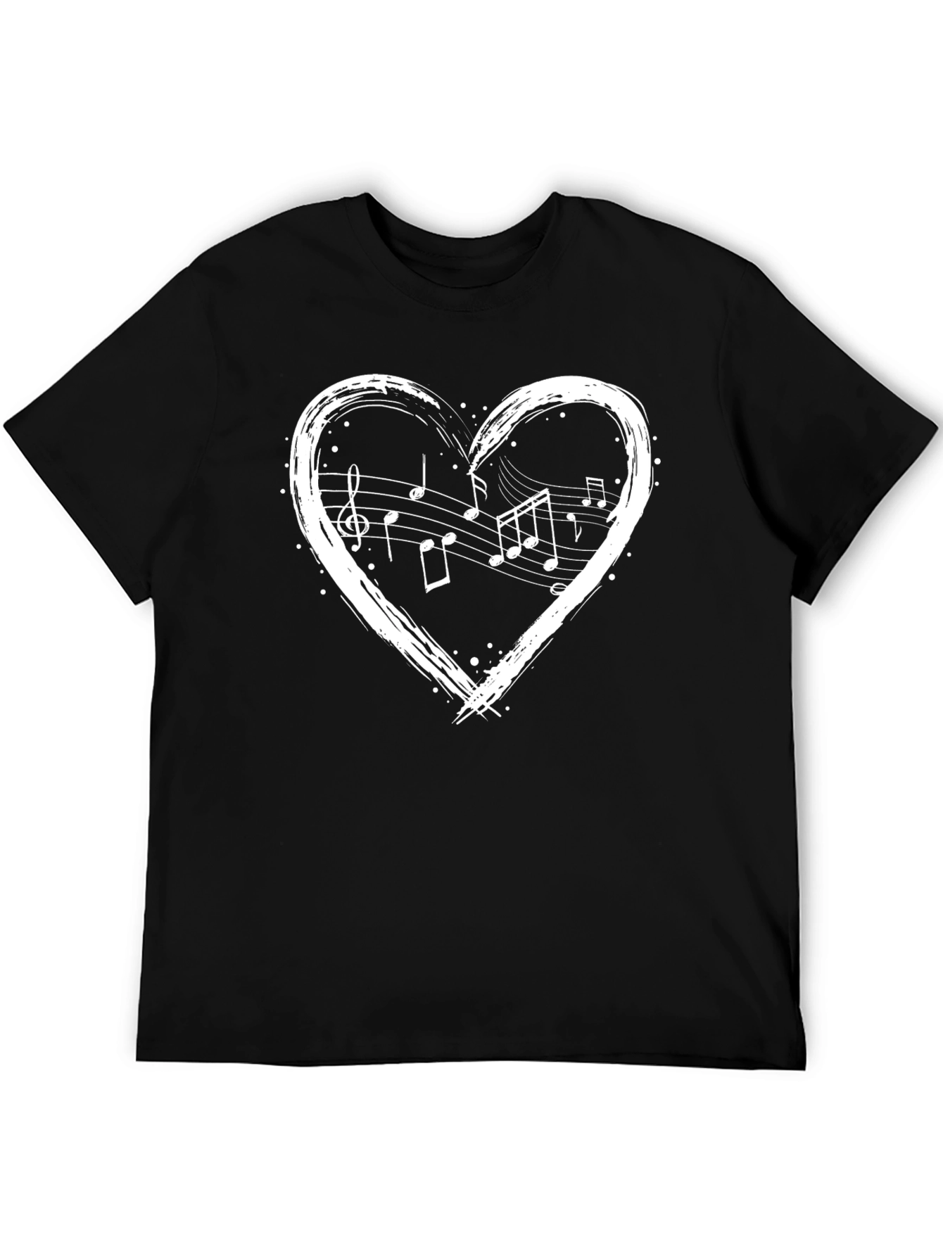 Musical Heart Graphic Tee - Black