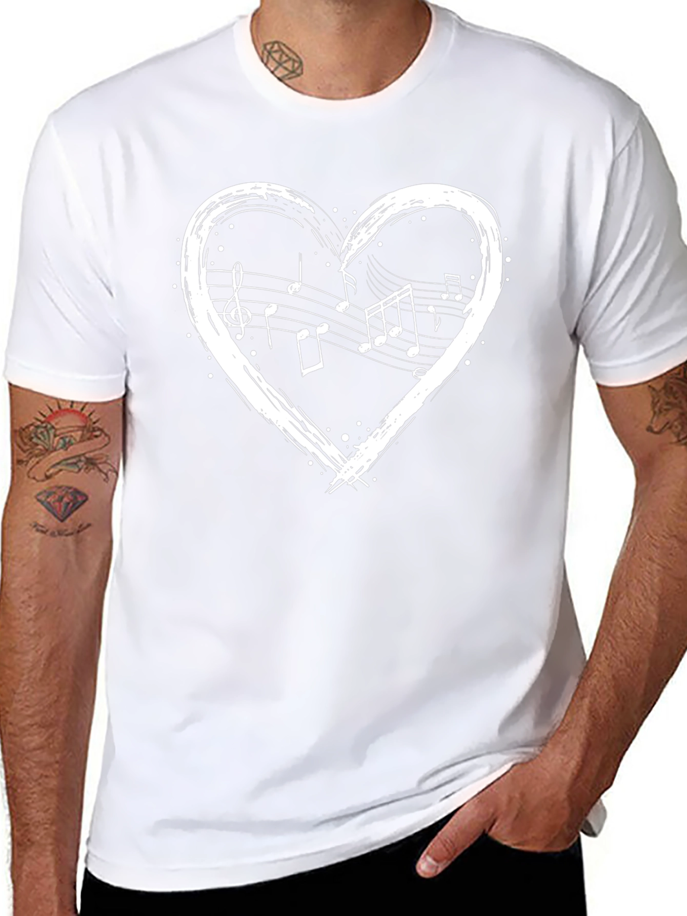 Musical Heart Graphic Tee - Black