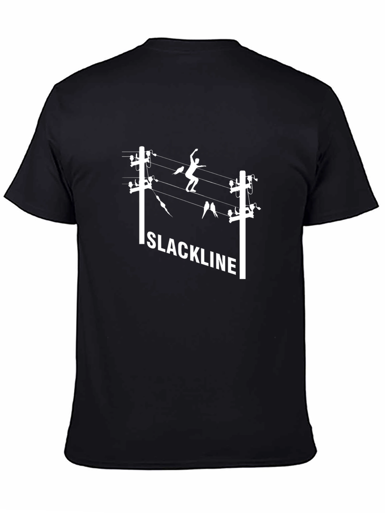 Slackline Graphic Tee - Black Cotton T-Shirt
