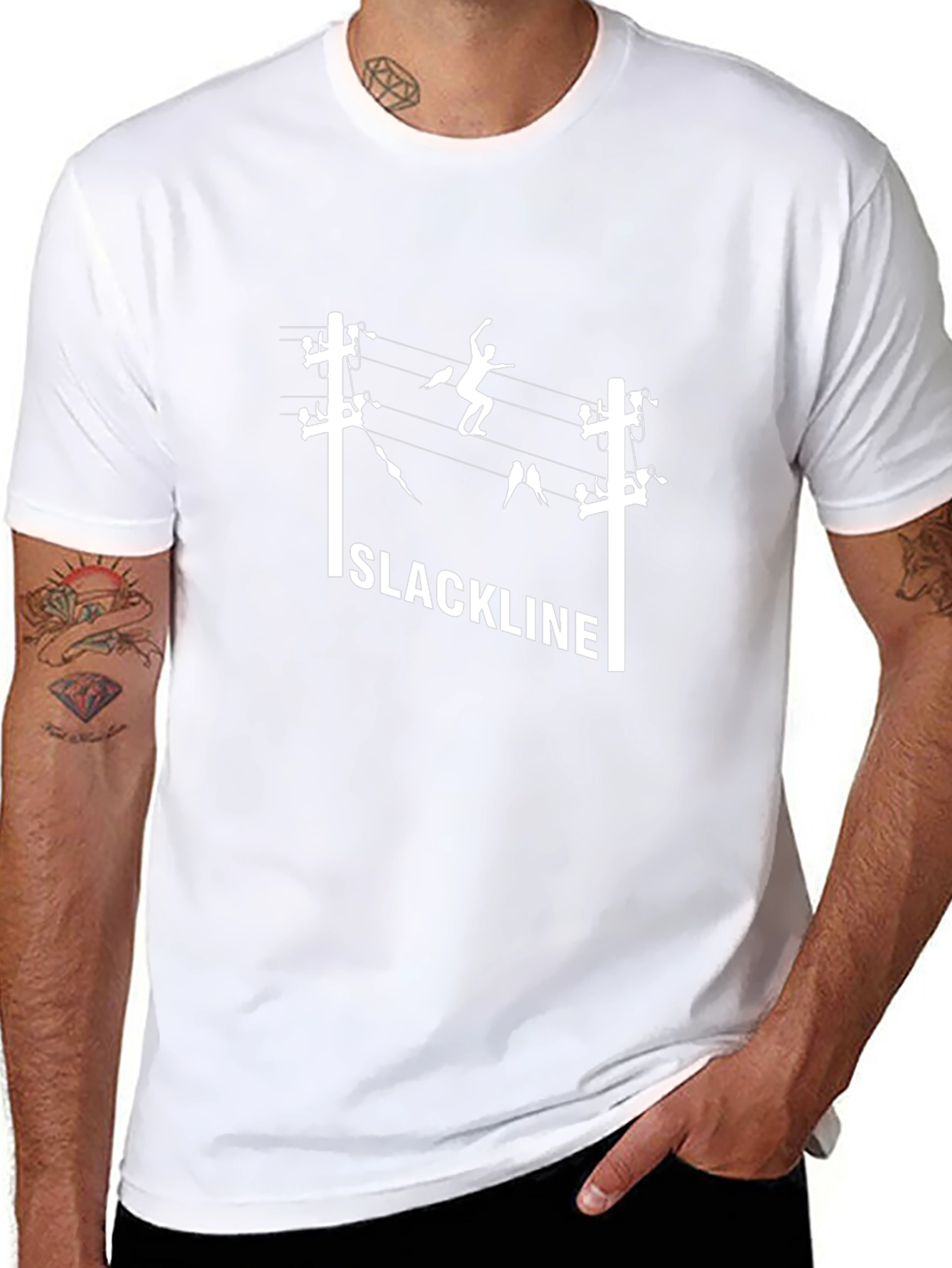 Slackline Graphic Tee - Black Cotton T-Shirt