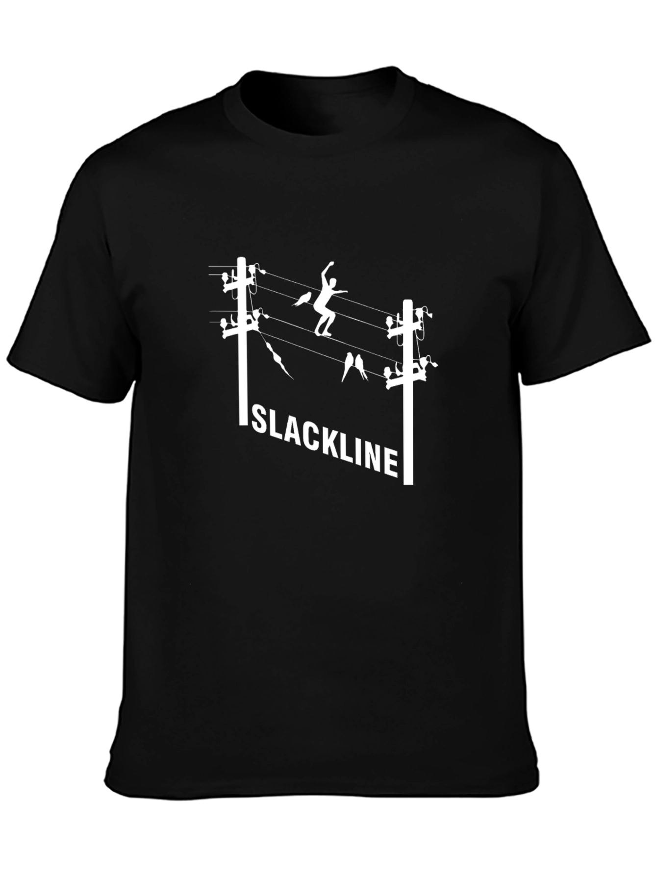 Slackline Graphic Tee - Black Cotton T-Shirt
