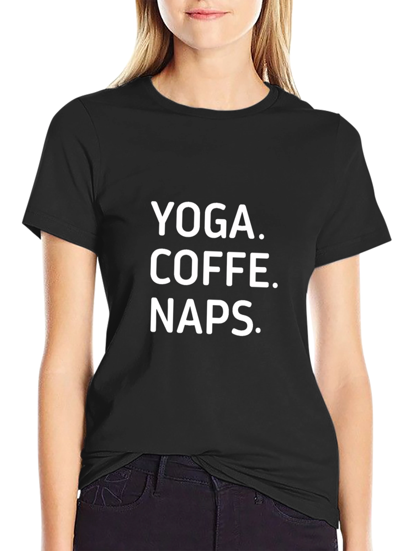 Yoga Coffee Naps Graphic Tee - Relaxed Style