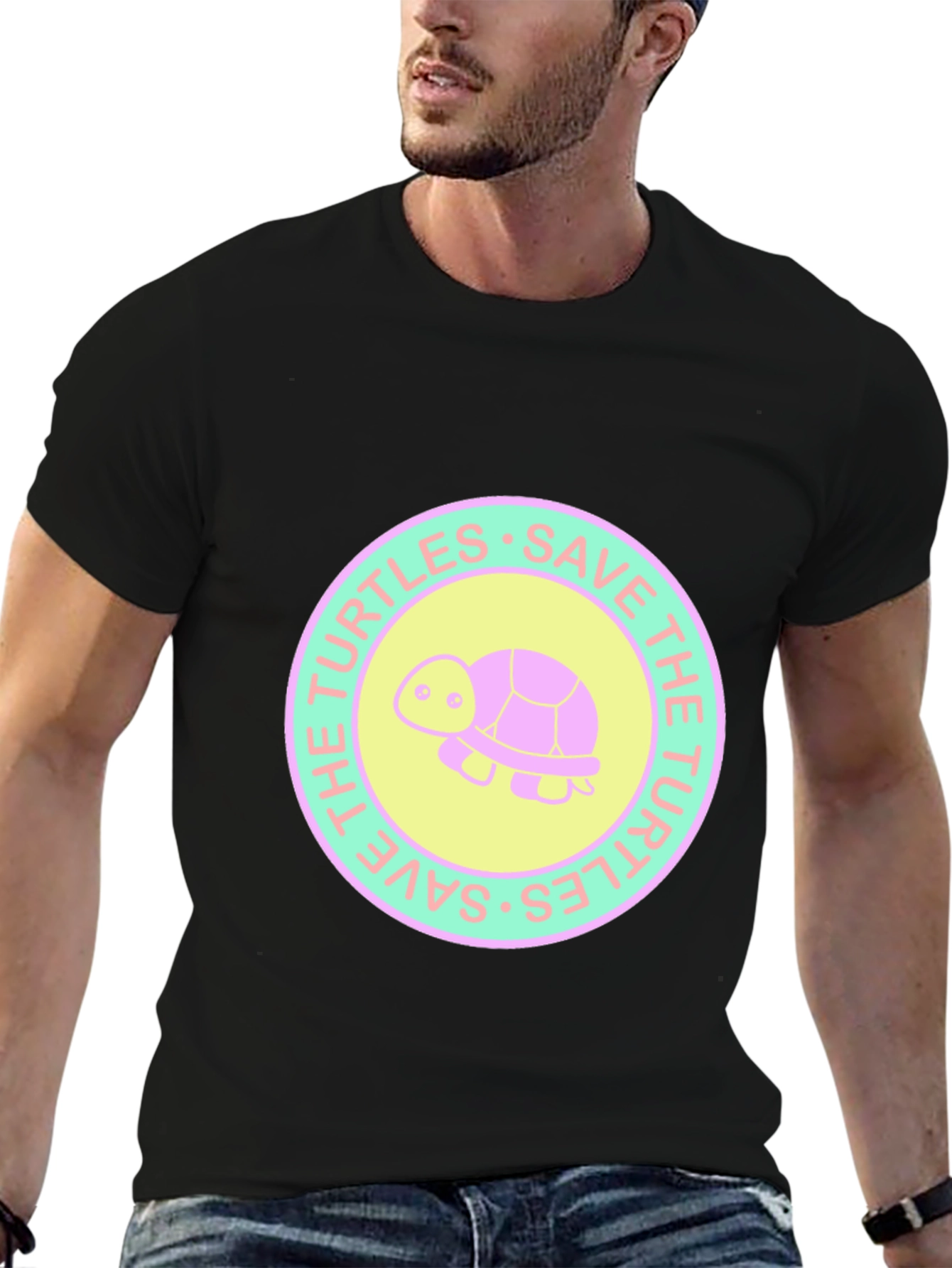 Save the Turtles Graphic Tee - Stylish Black T-Shirt