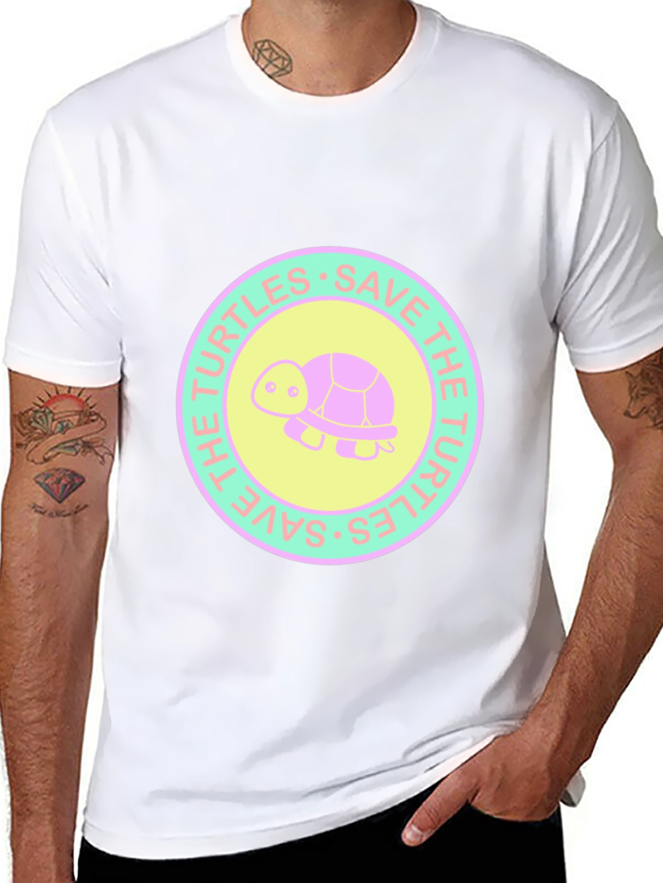 Save the Turtles Graphic Tee - Stylish Black T-Shirt