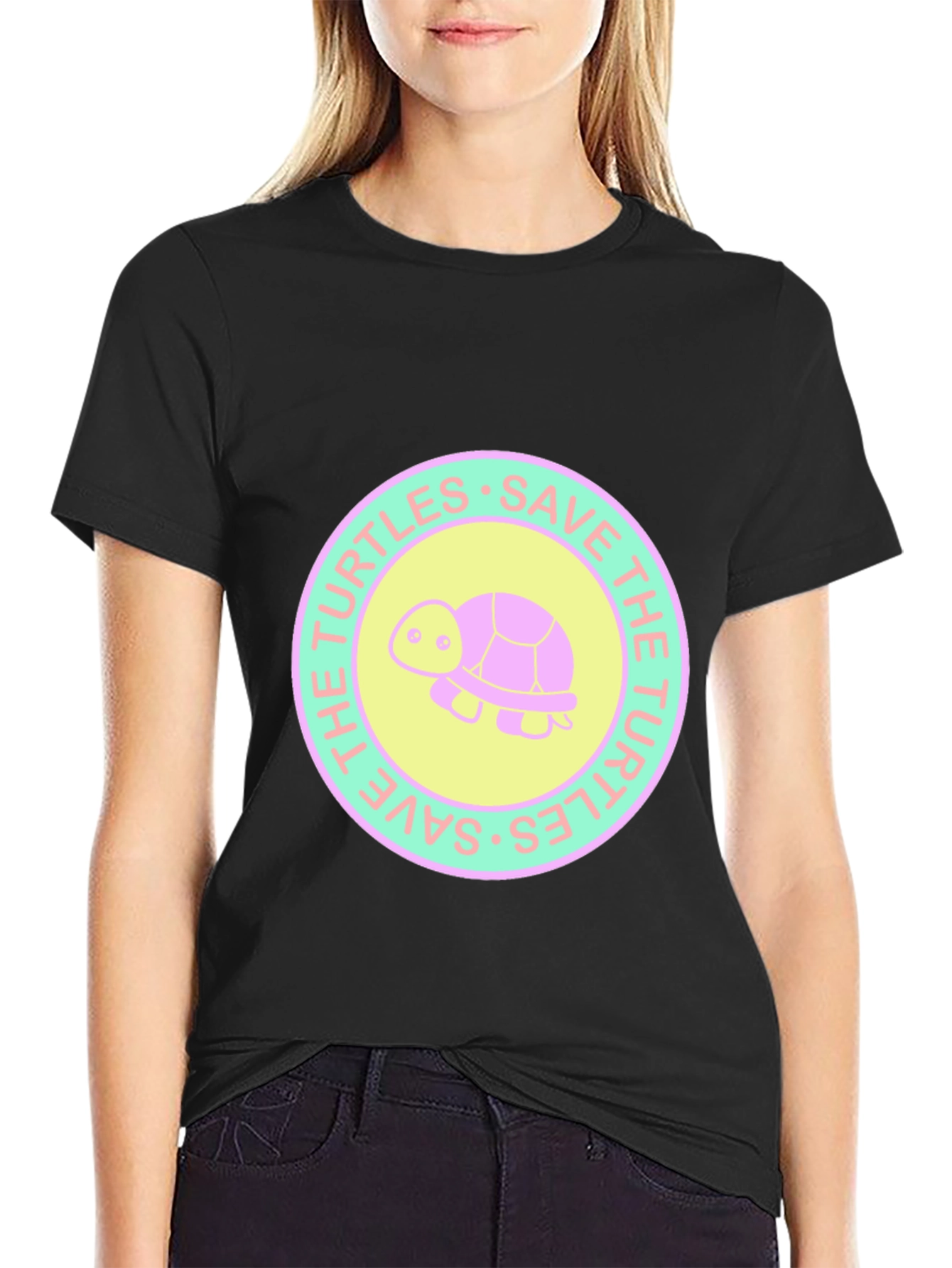 Save the Turtles Graphic Tee - Stylish Black T-Shirt
