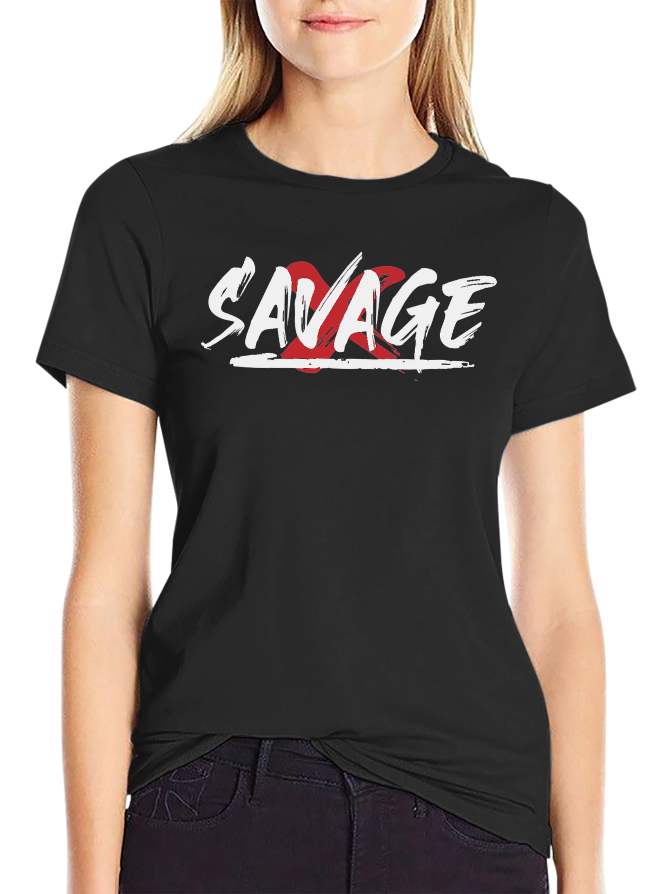 Savage Graphic Print Mens Black T-Shirt