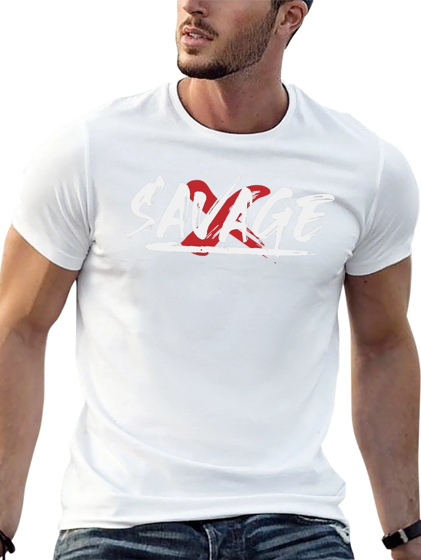 Savage Graphic Print Mens Black T-Shirt