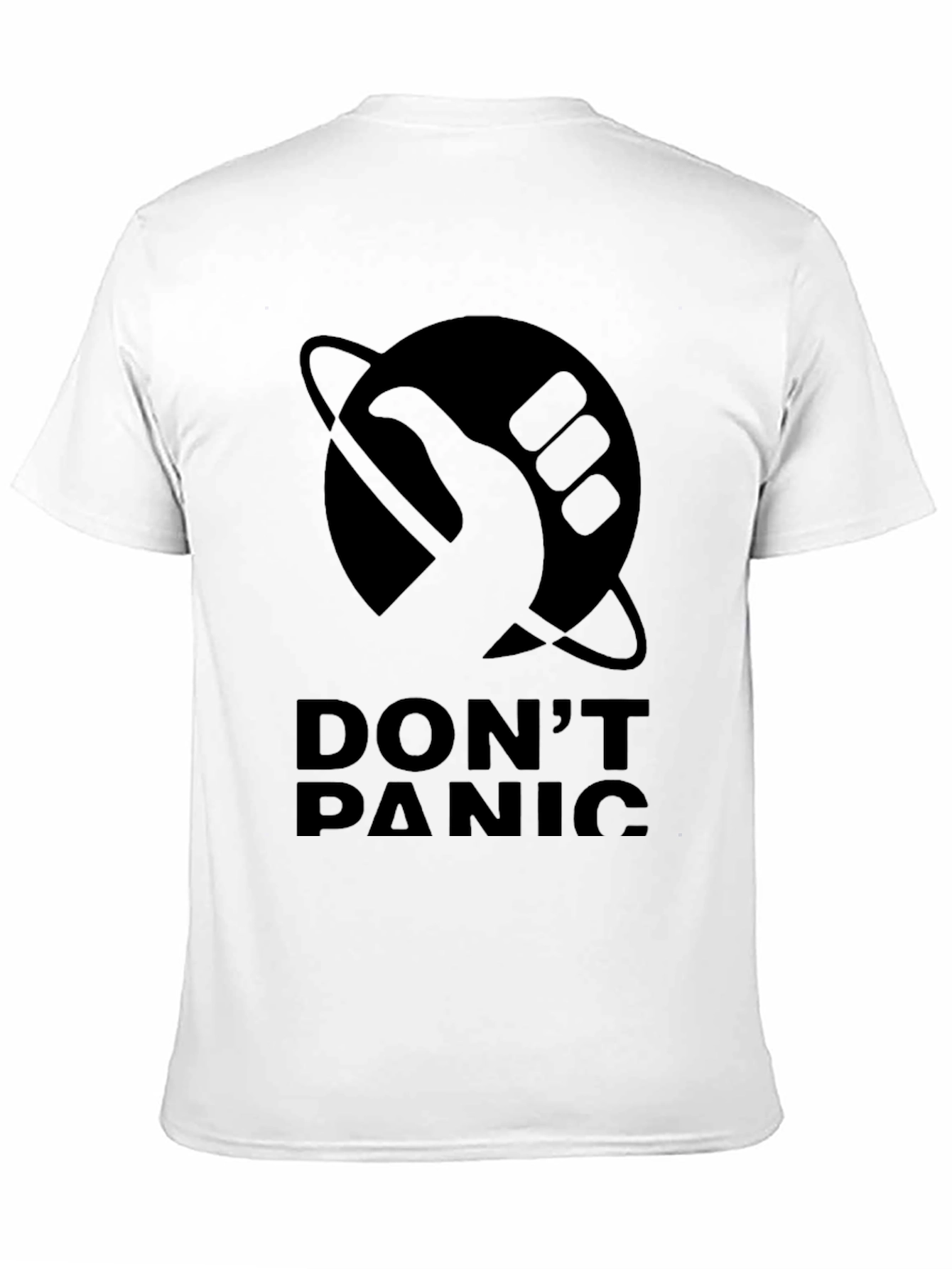 Dont Panic Black T-Shirt - Hitchhikers Guide Inspired