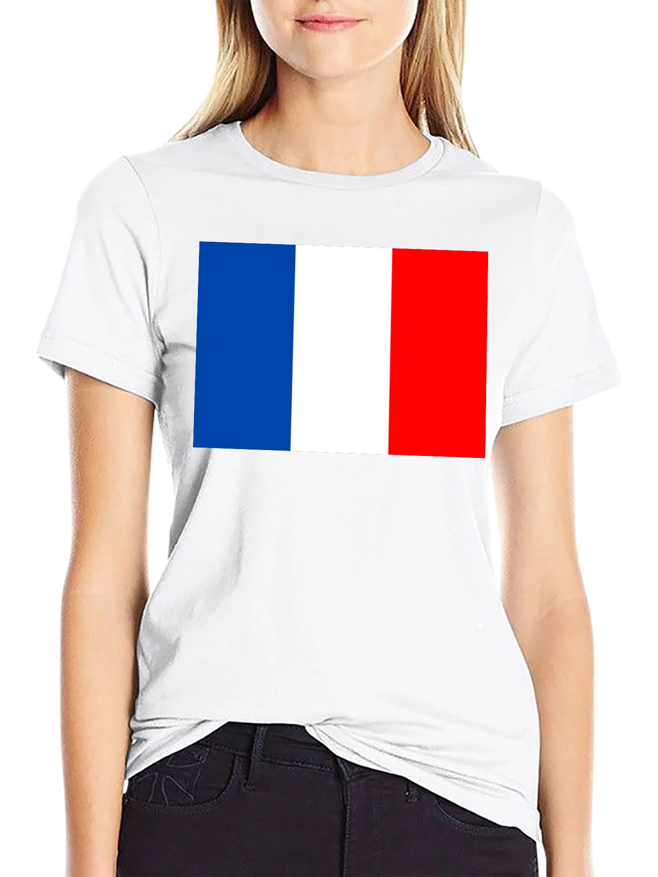 France Flag Graphic T-Shirt - Black Casual Tee