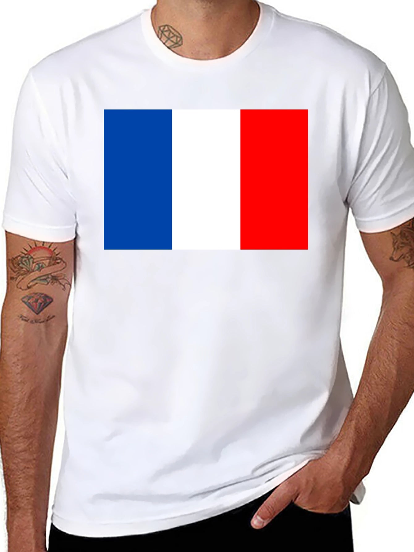 France Flag Graphic T-Shirt - Black Casual Tee