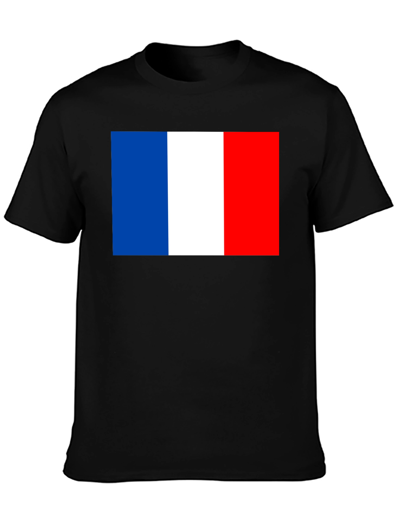 France Flag Graphic T-Shirt - Black Casual Tee