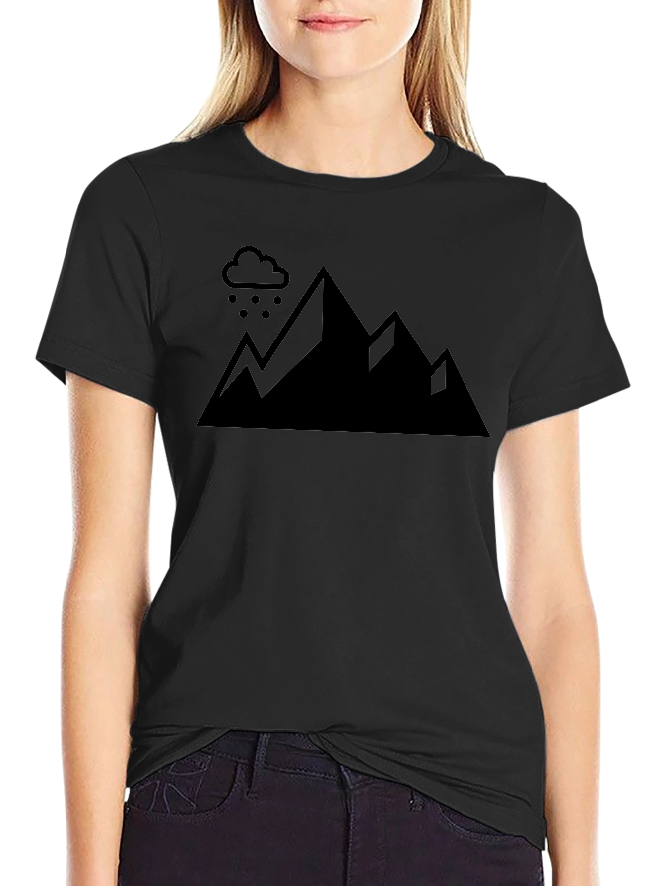 Rainy Mountain Graphic Tee - Black Cotton Shirt