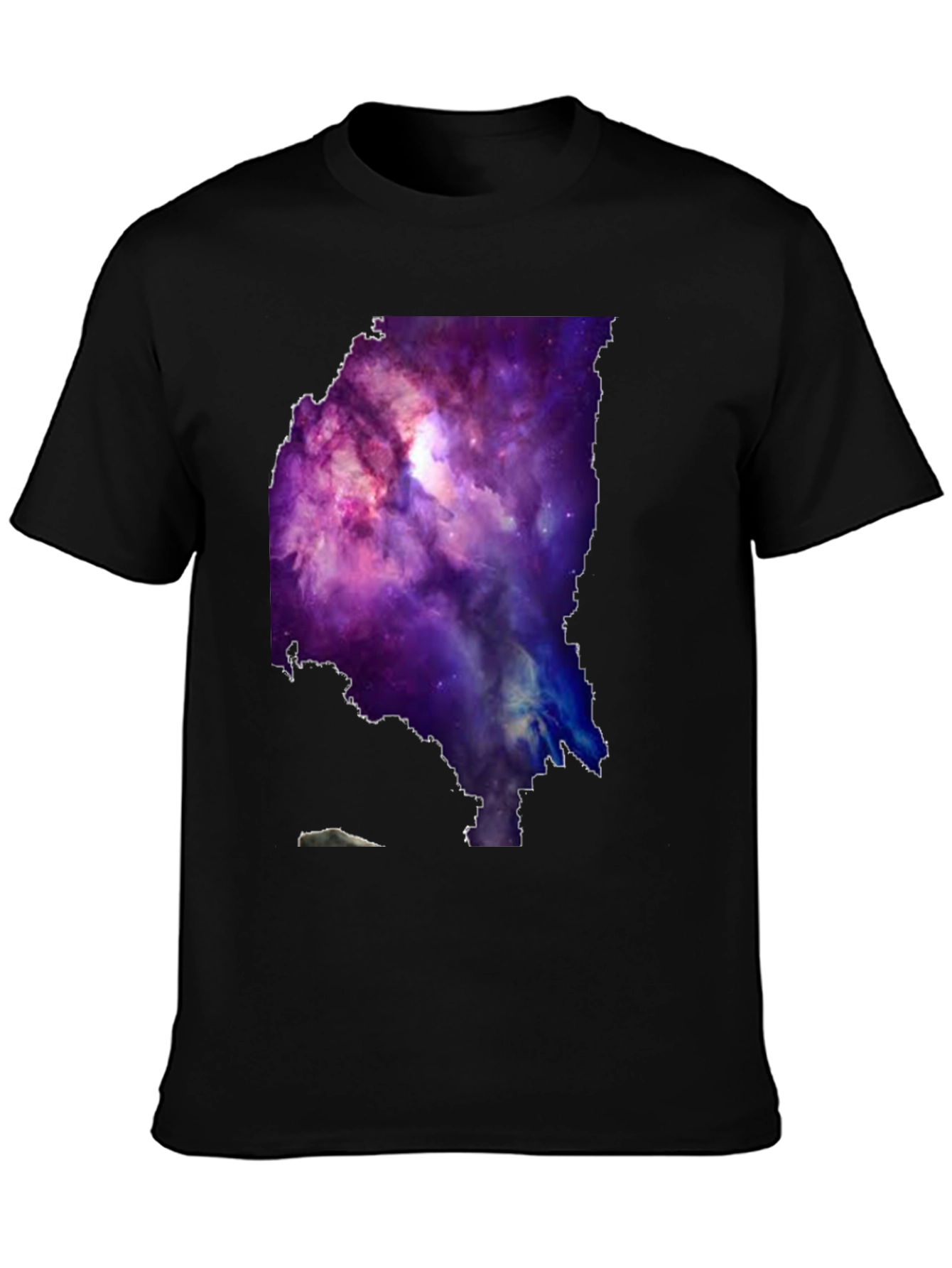 Galaxy Maine Map Graphic Tee - Black Cotton T-Shirt