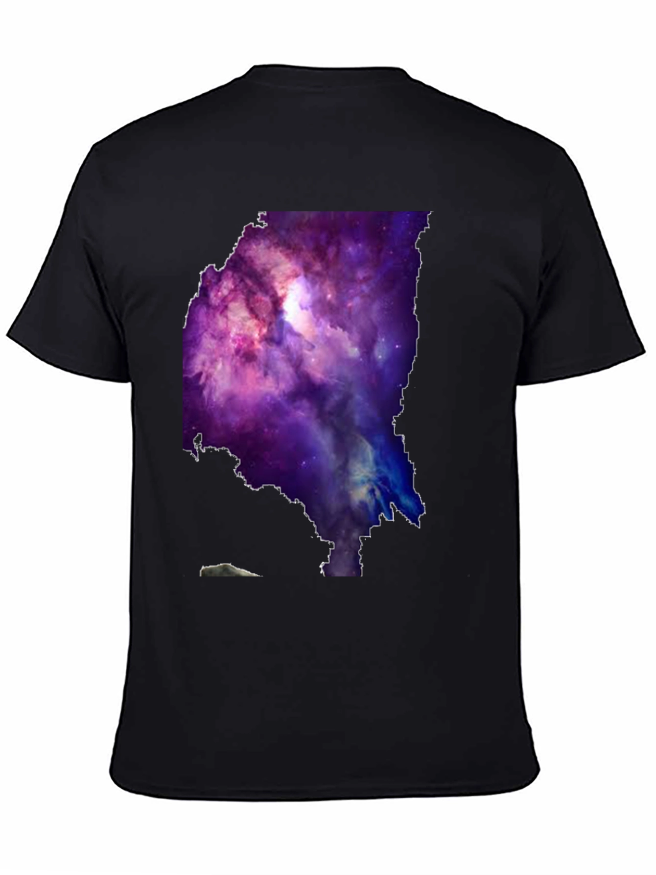 Galaxy Maine Map Graphic Tee - Black Cotton T-Shirt