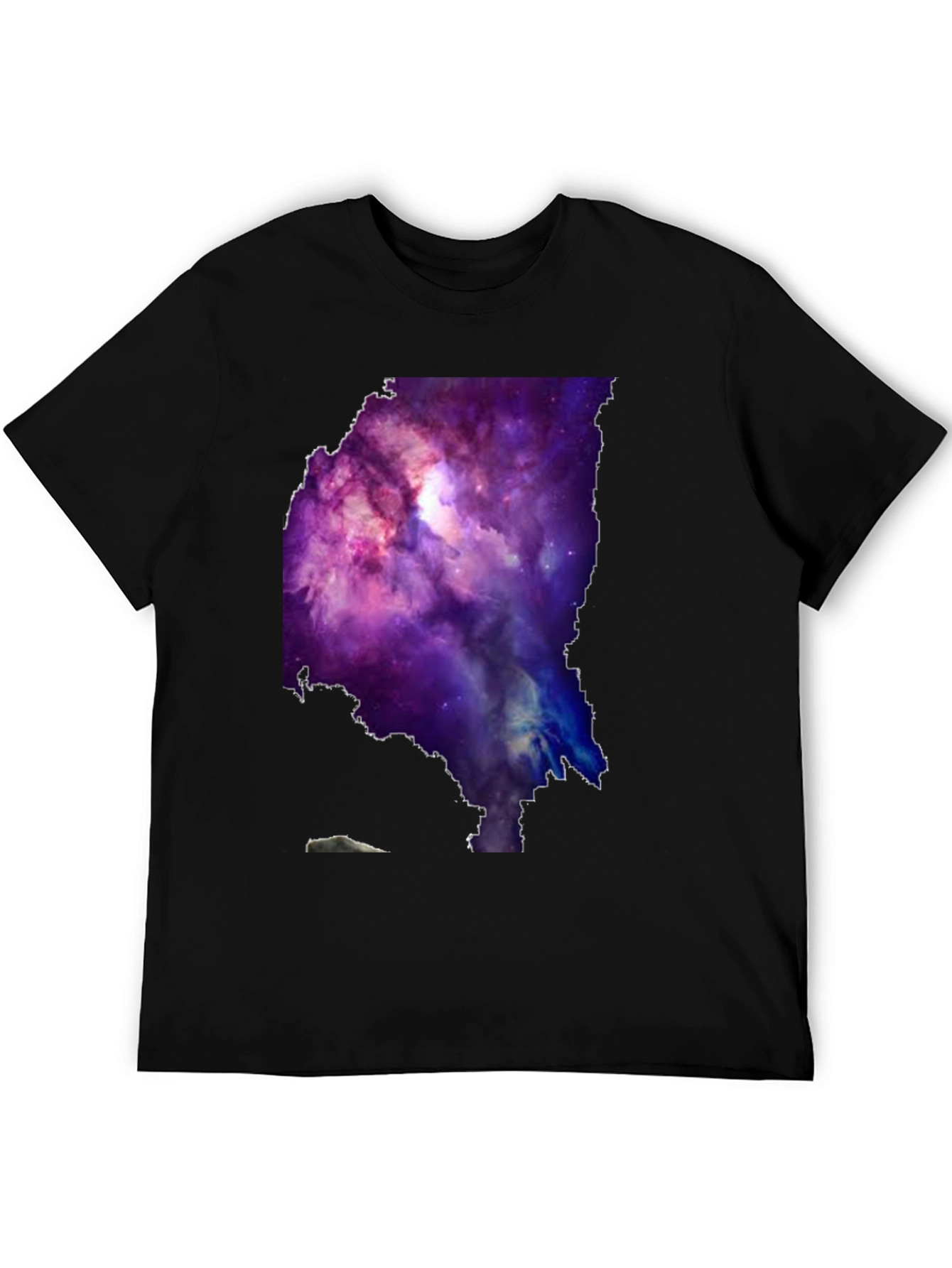 Galaxy Maine Map Graphic Tee - Black Cotton T-Shirt