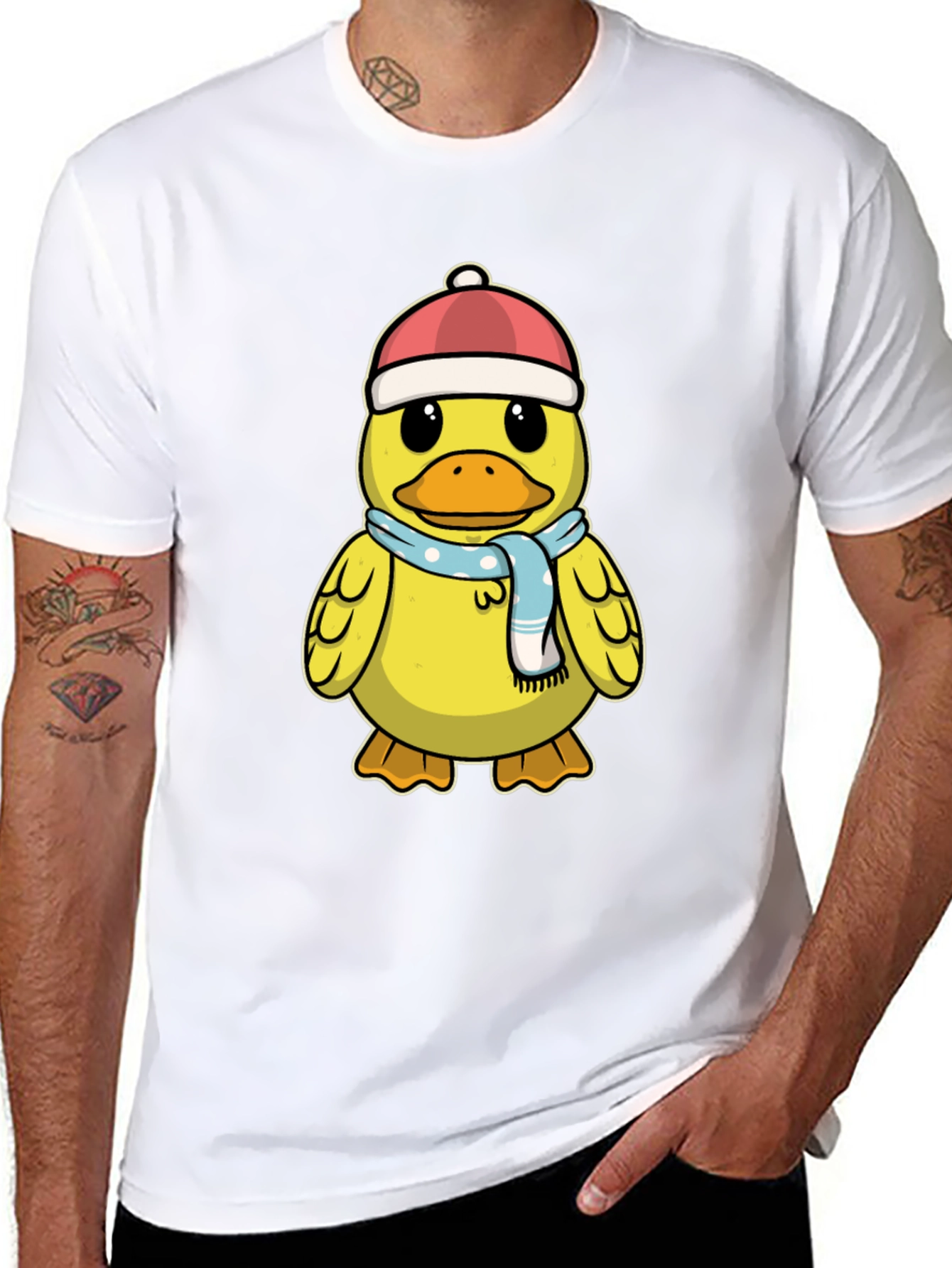 Duck with Hat & Scarf Graphic Tee
