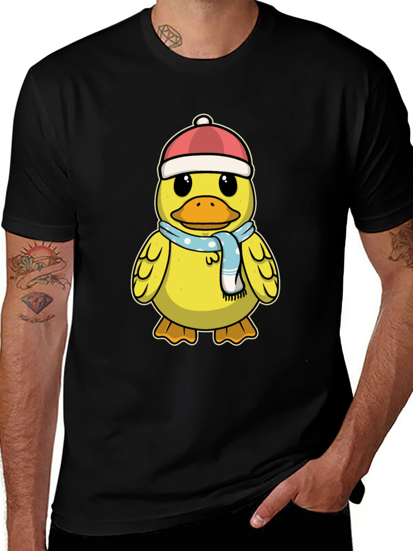 Duck with Hat & Scarf Graphic Tee