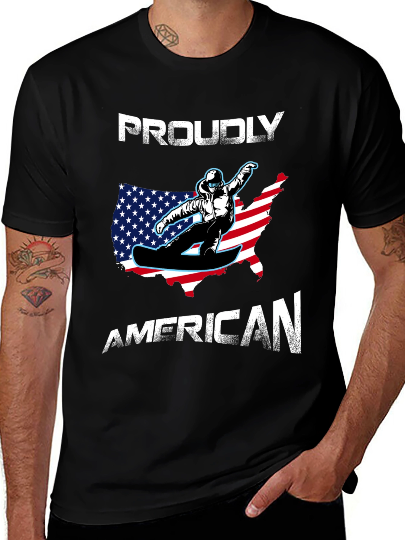 Proudly American Snowboarder T-Shirt