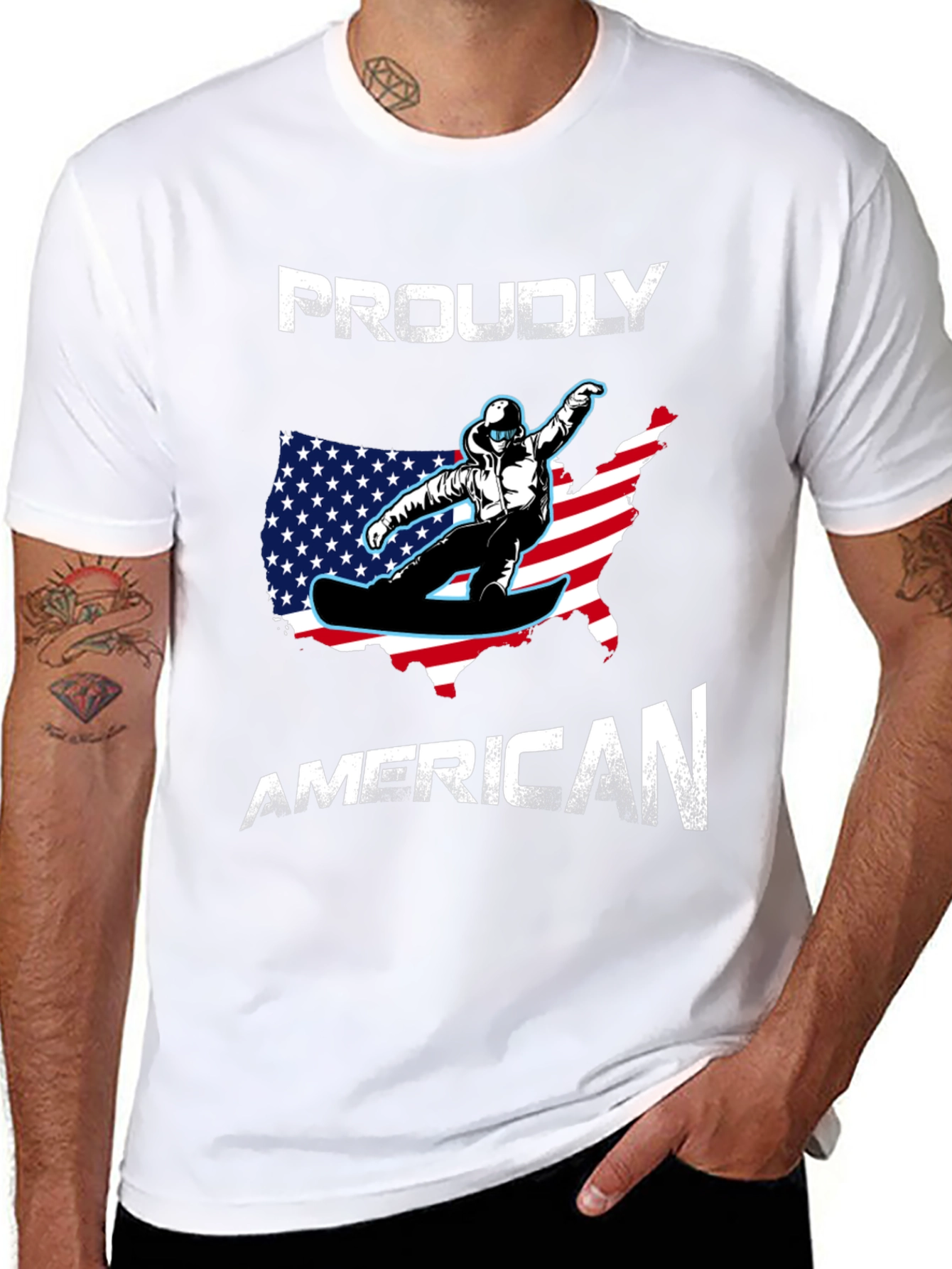 Proudly American Snowboarder T-Shirt