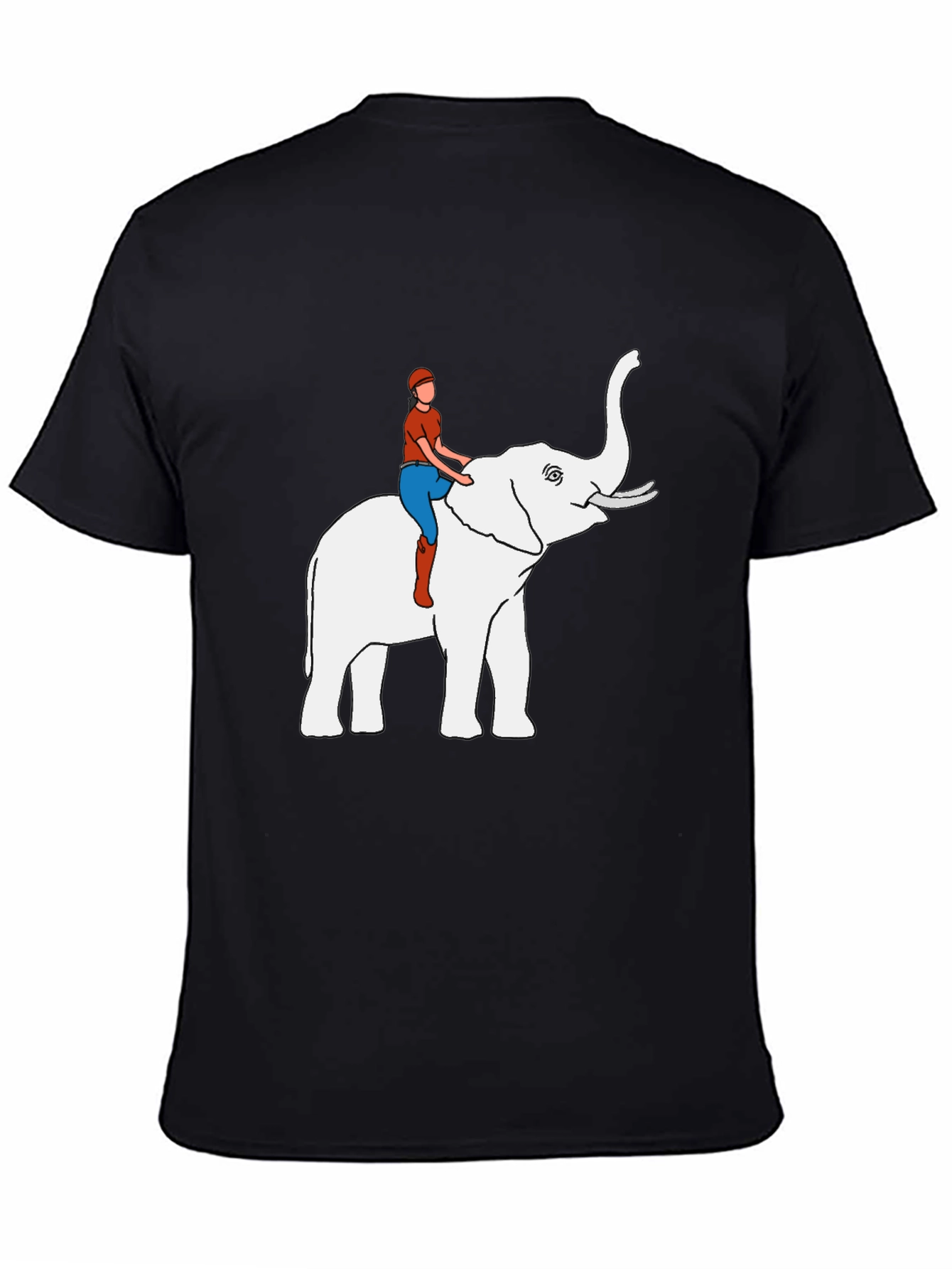 Elephant Rider Graphic Tee - Black Cotton Blend