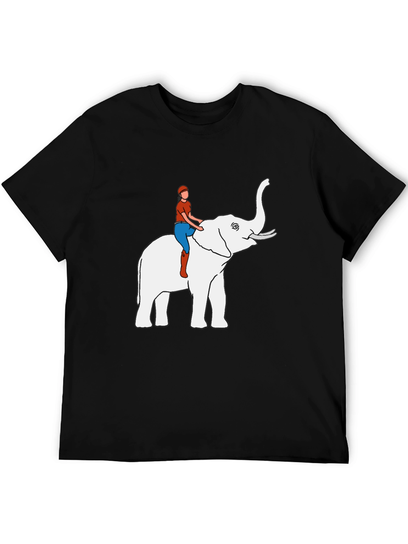 Elephant Rider Graphic Tee - Black Cotton Blend