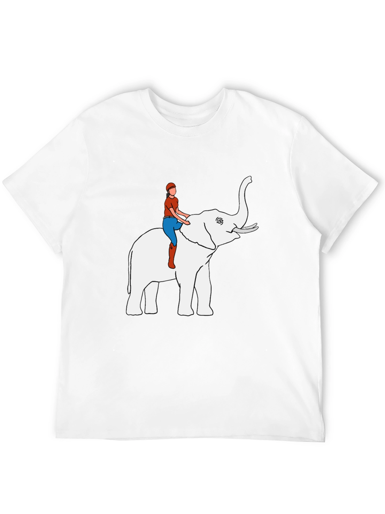 Elephant Rider Graphic Tee - Black Cotton Blend