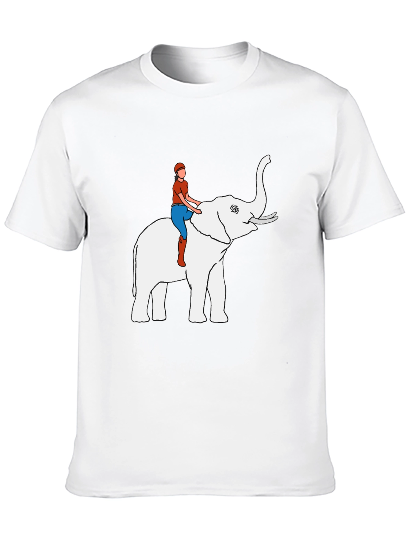 Elephant Rider Graphic Tee - Black Cotton Blend