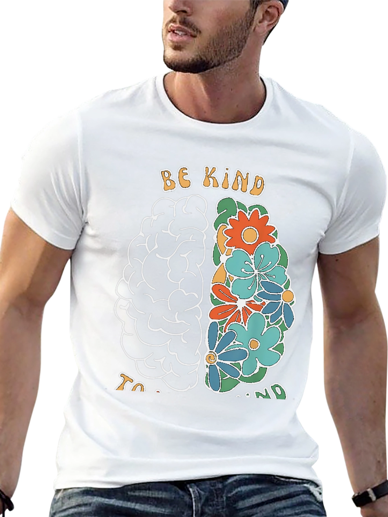 Be Kind Brain Graphic T-Shirt
