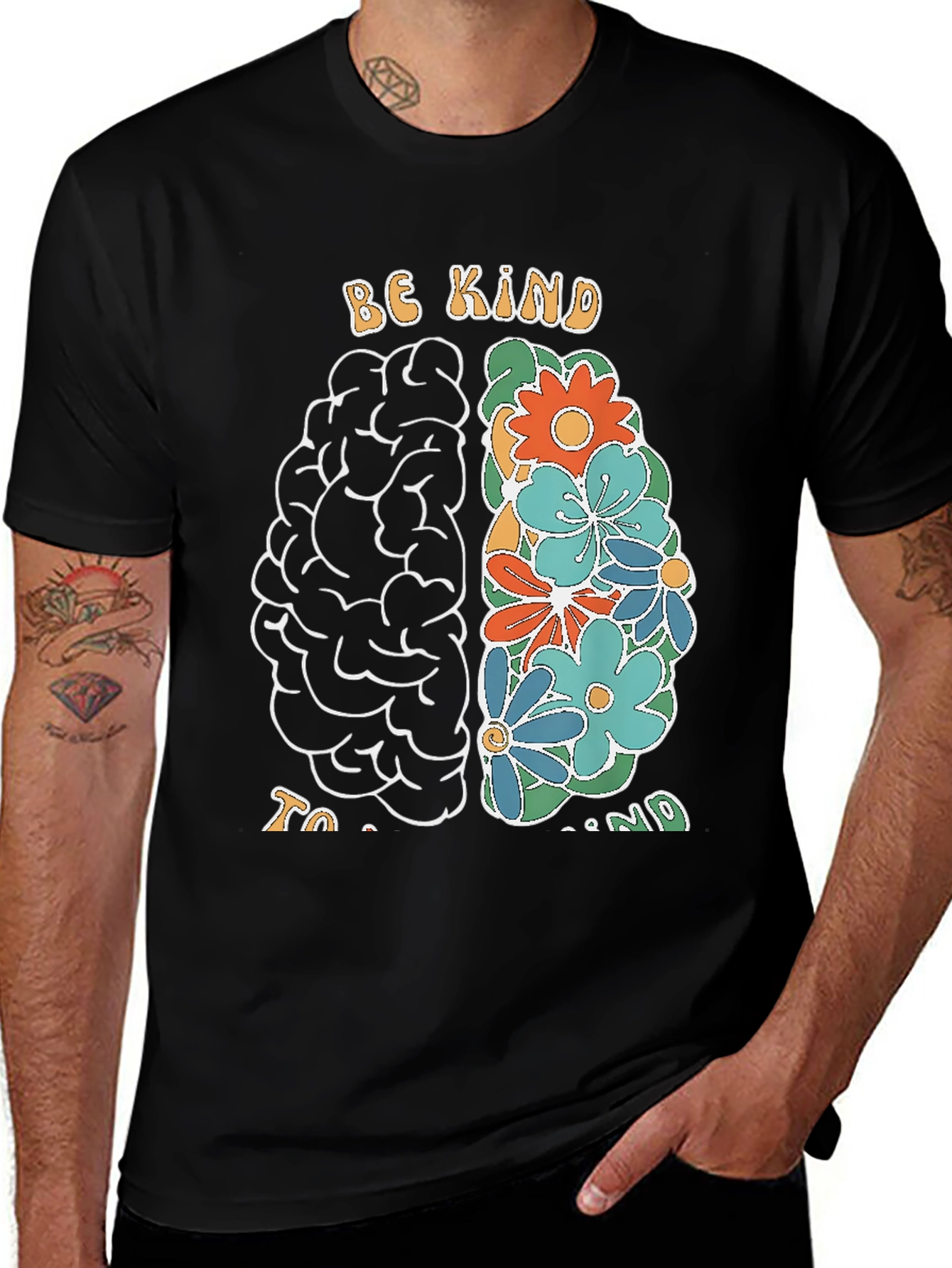 Be Kind Brain Graphic T-Shirt