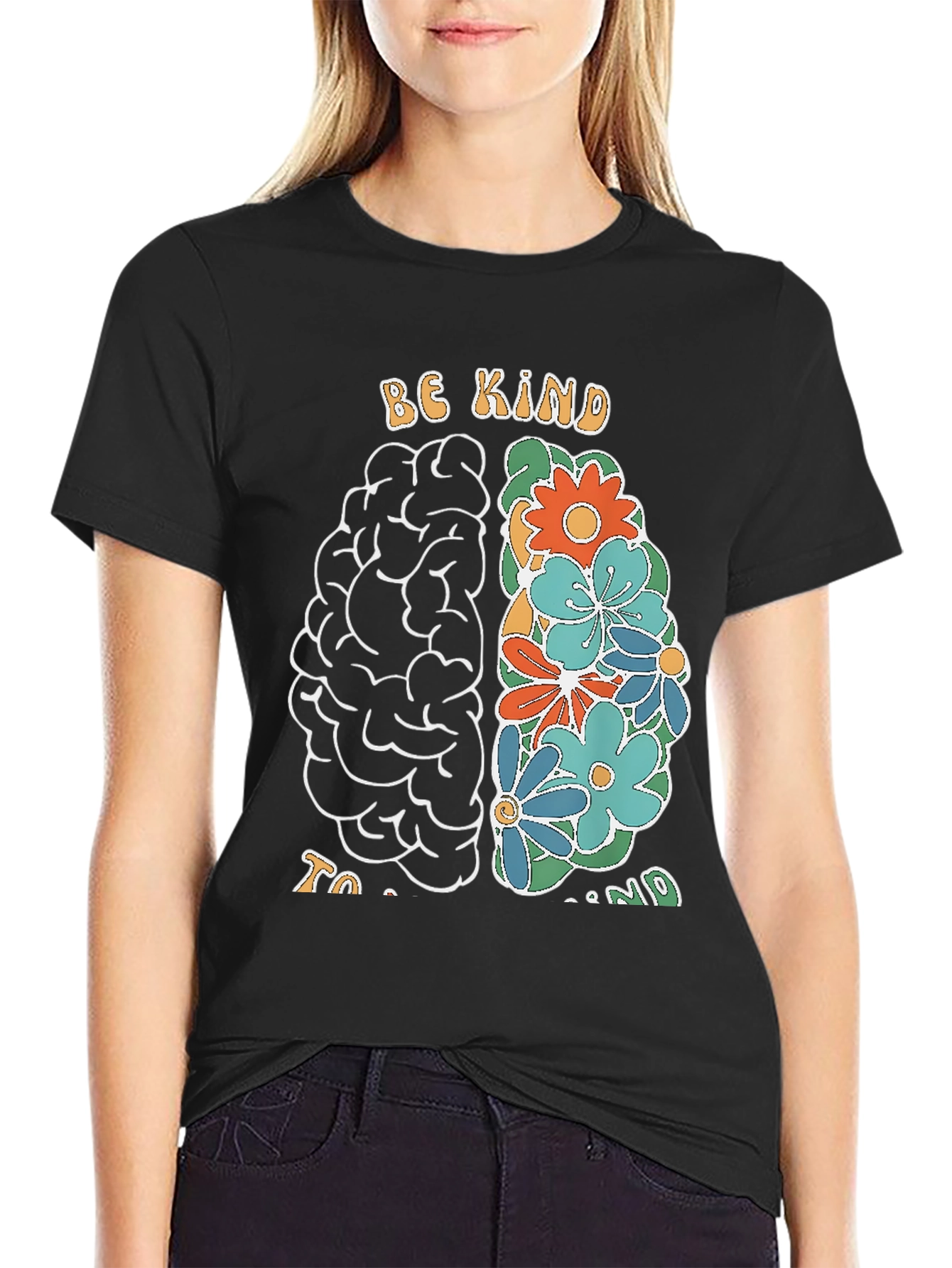 Be Kind Brain Graphic T-Shirt