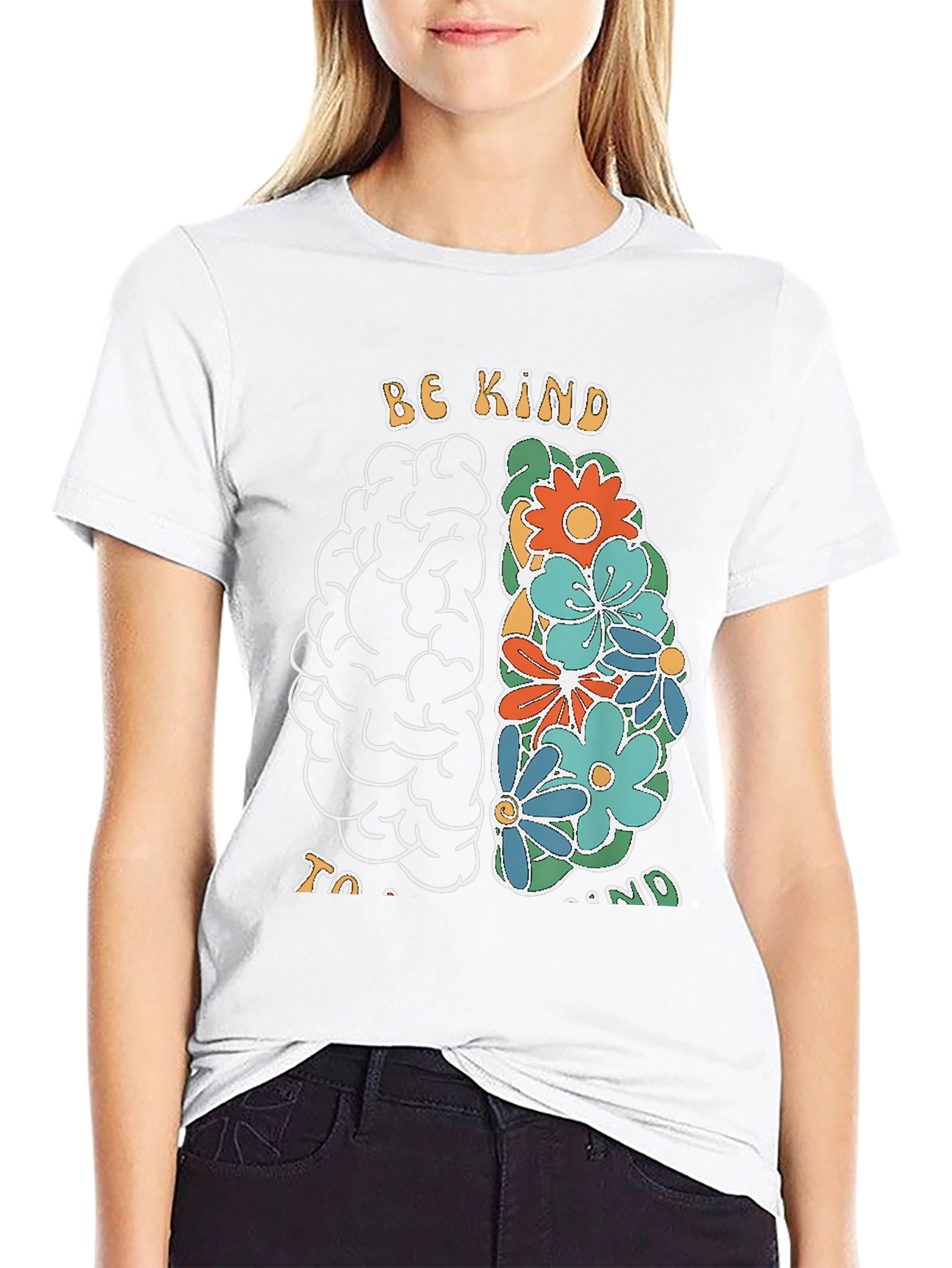 Be Kind Brain Graphic T-Shirt