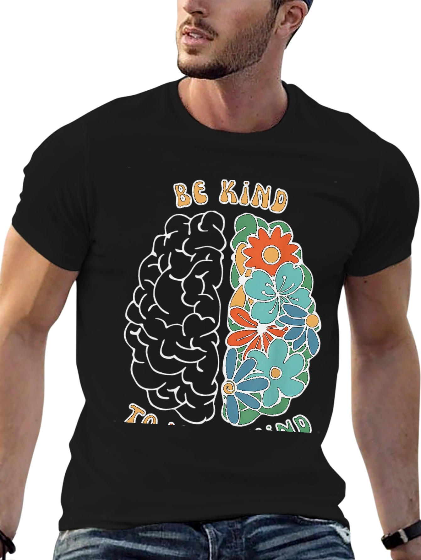 Be Kind Brain Graphic T-Shirt