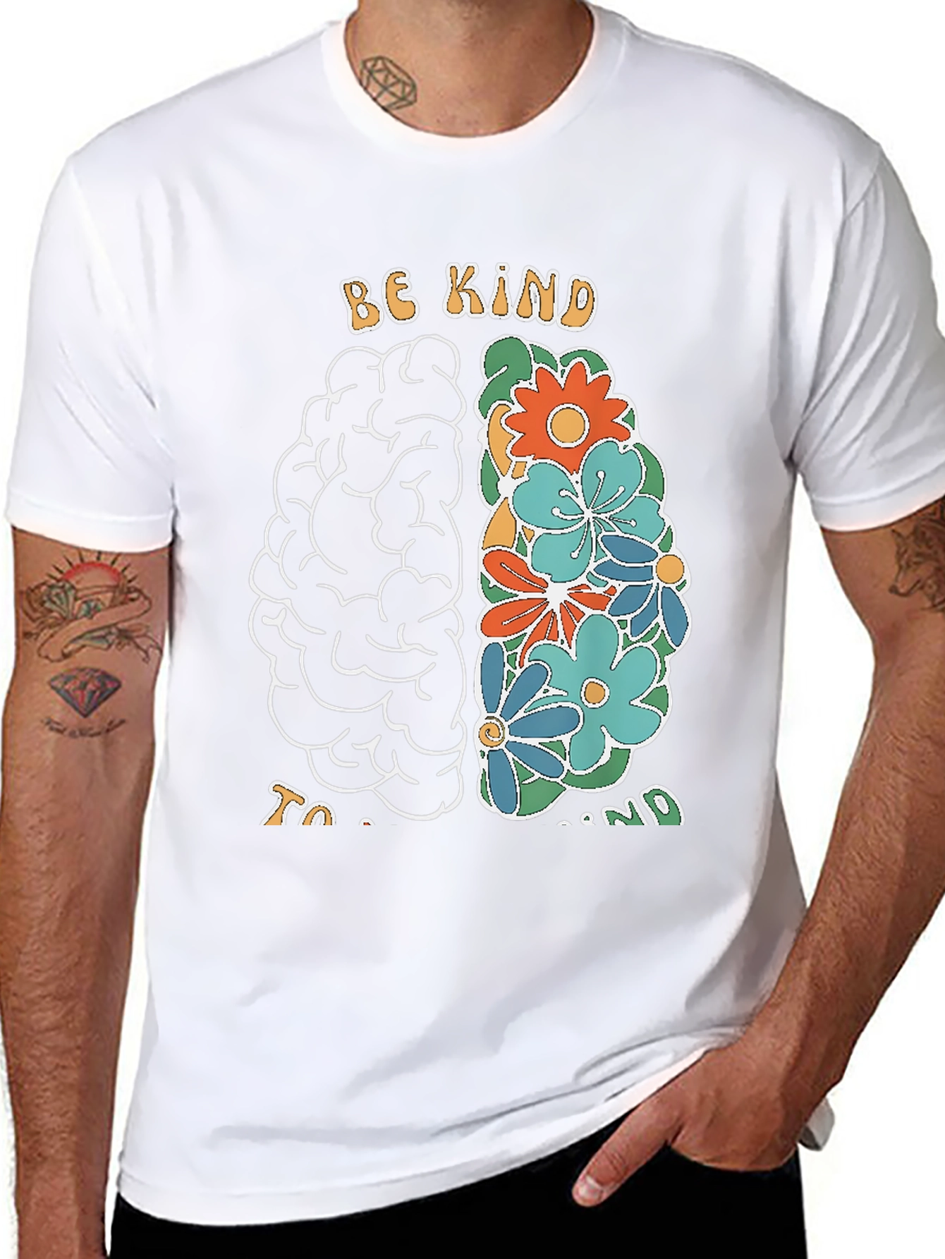 Be Kind Brain Graphic T-Shirt