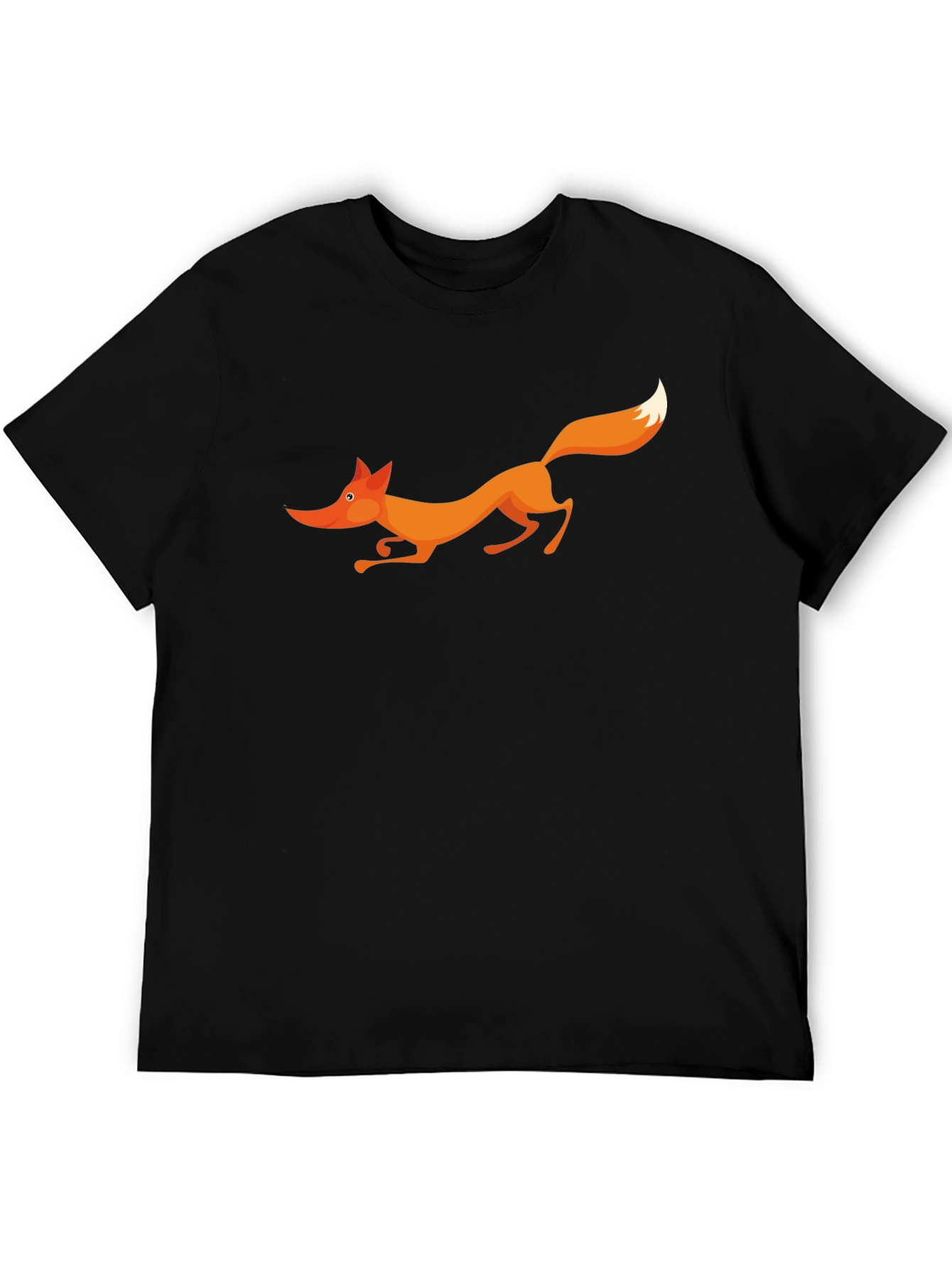 Fox Graphic Black T-Shirt - Cartoon Animal Tee